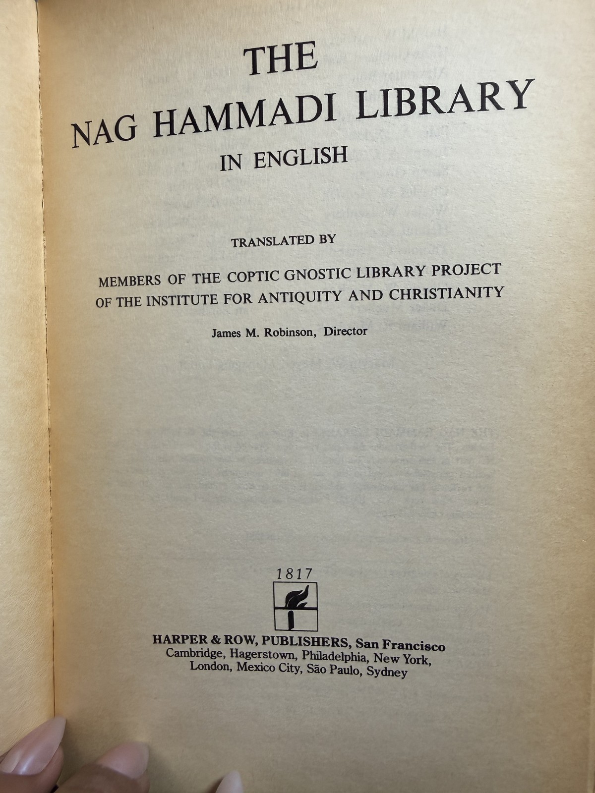 The Nag Hammadi Library James M. Robinson General Editor Paperback 1981 Gnostic