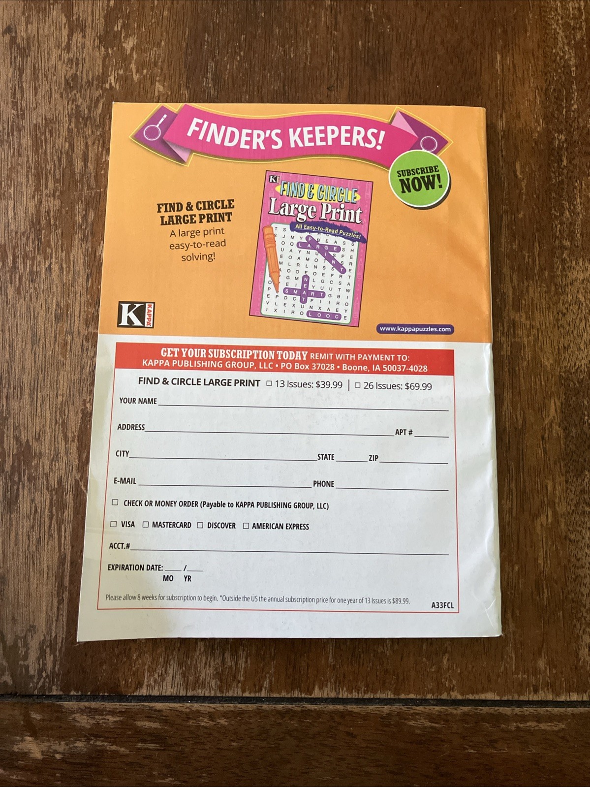 KAPPA Large Print WORD-FINDS Puzzle Volume 84 , 160 Pages Easy To Read