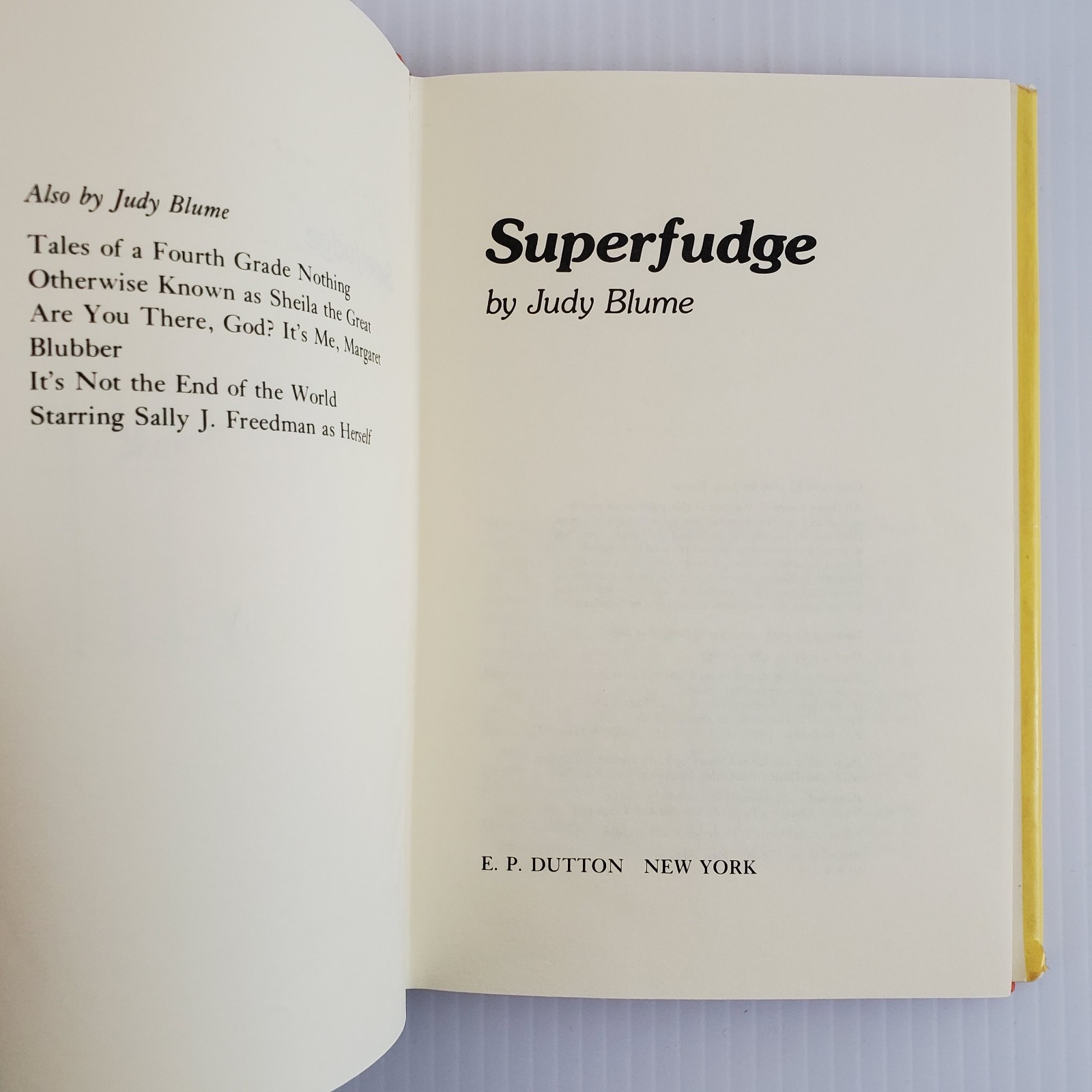 Superfudge by Judy Blume 1980 1st Edition Hardcover Dust Jacket