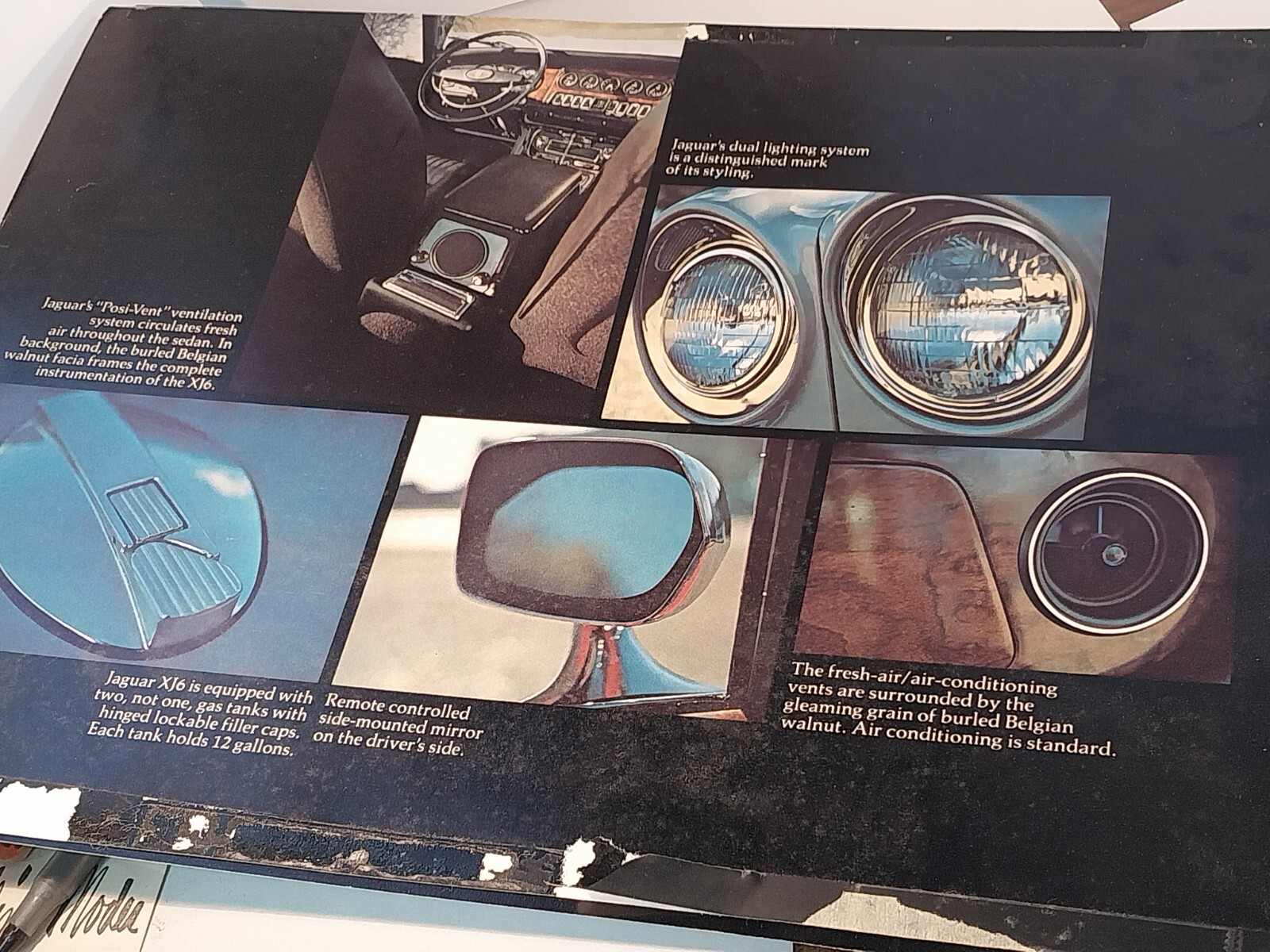 1973 Jaguar XJ 6 brochure. 9″ x 12.25″. Good shape. Great pics. Some tape damage