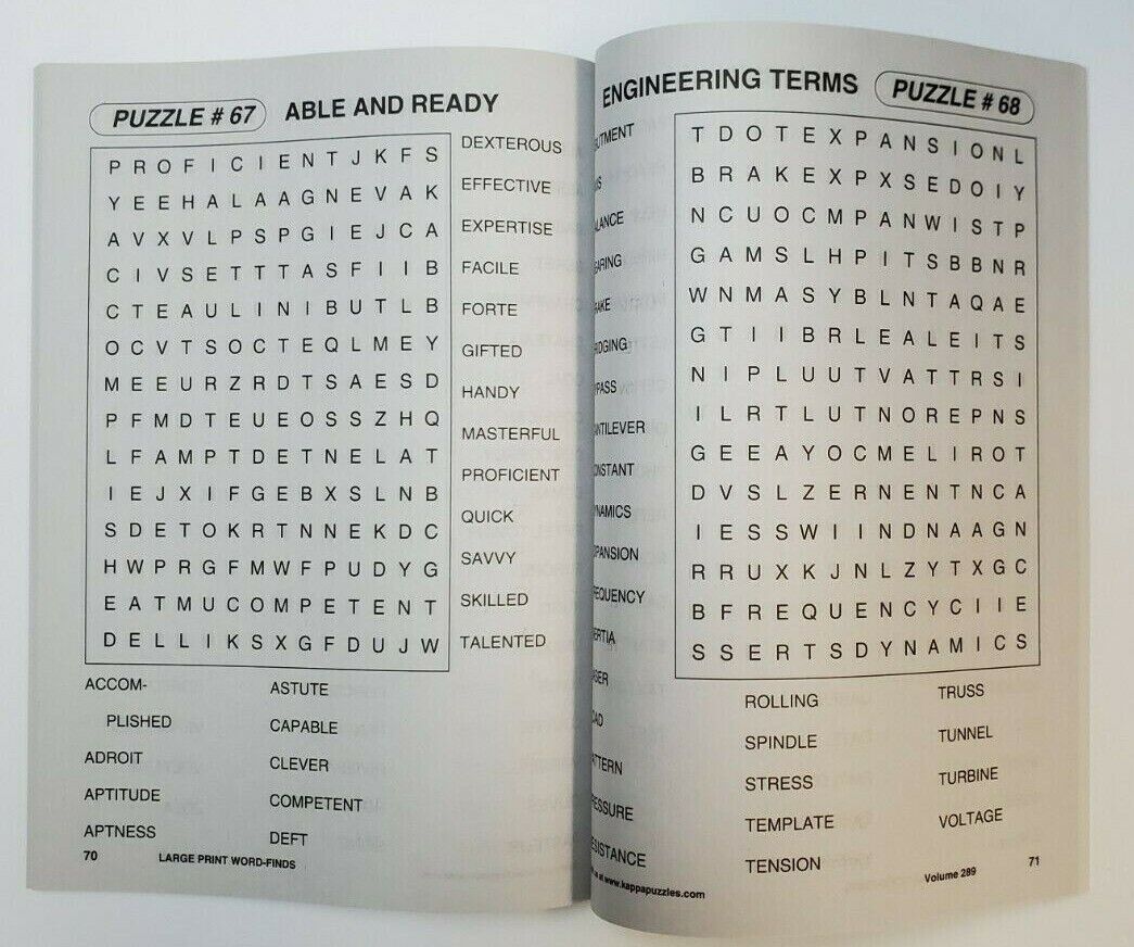Large Print Word-Finds Puzzle Books Kappa Games,Search,Hunt~ Pick up to 30 Vols