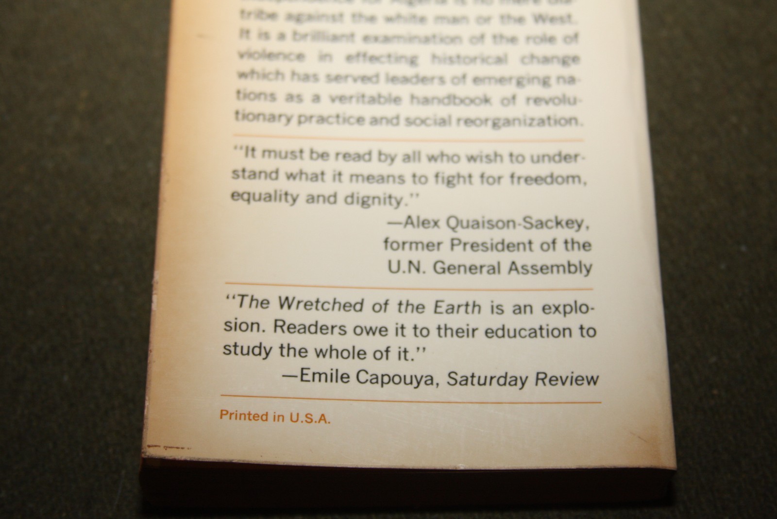 The Wretched of the Earth by Frantz Fanon 1968 PB 1st Print Black Cat Grove