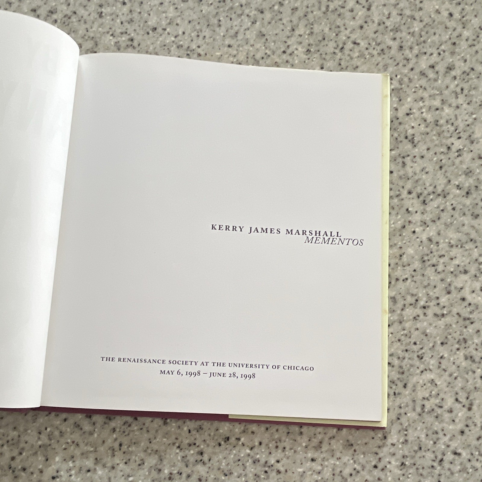 Kerry James Marshall: Mementos HC Illustrated 1998 Very Good, RARE