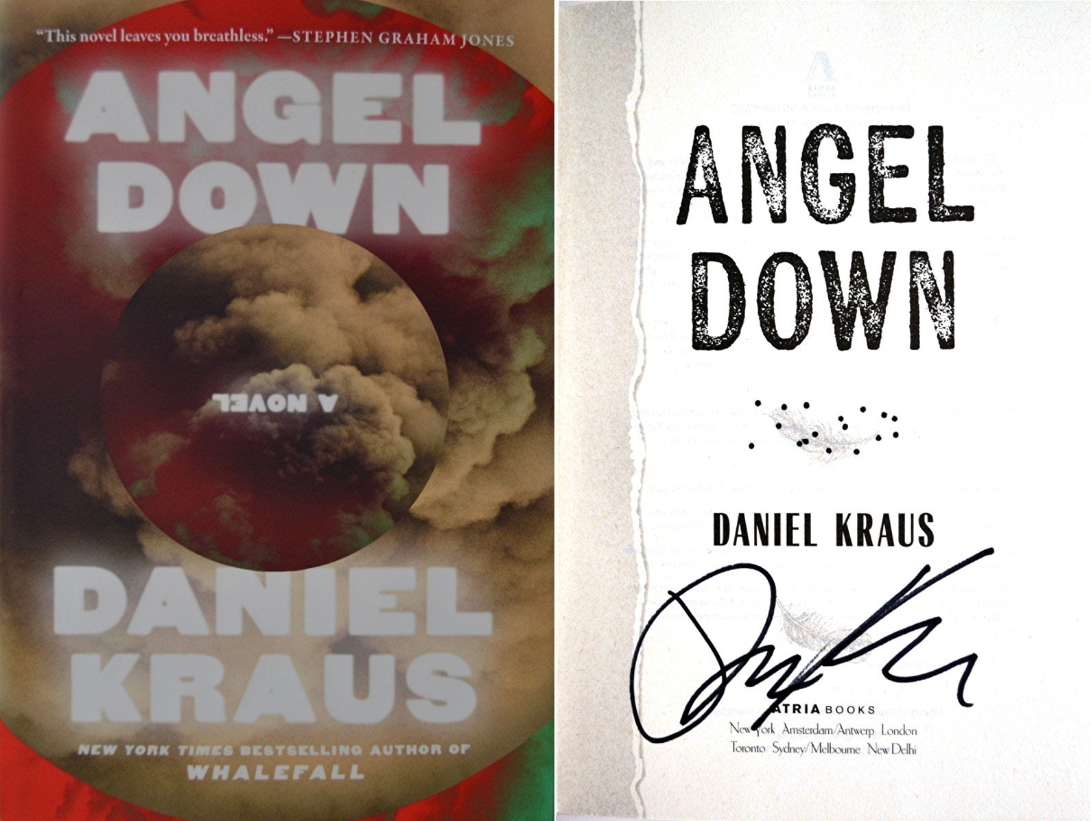 Daniel Kraus~SIGNED IN PERSON~Angel Down~1st/1st + Photos! 2026 Pulitzer Winner!