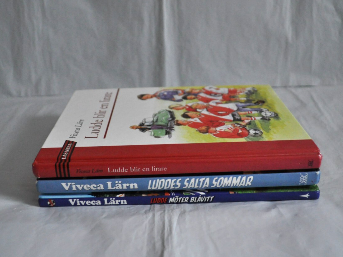 Swedish Edition Lot of 3 Books Ludde by Viveca Lärn Friendship Sport Football