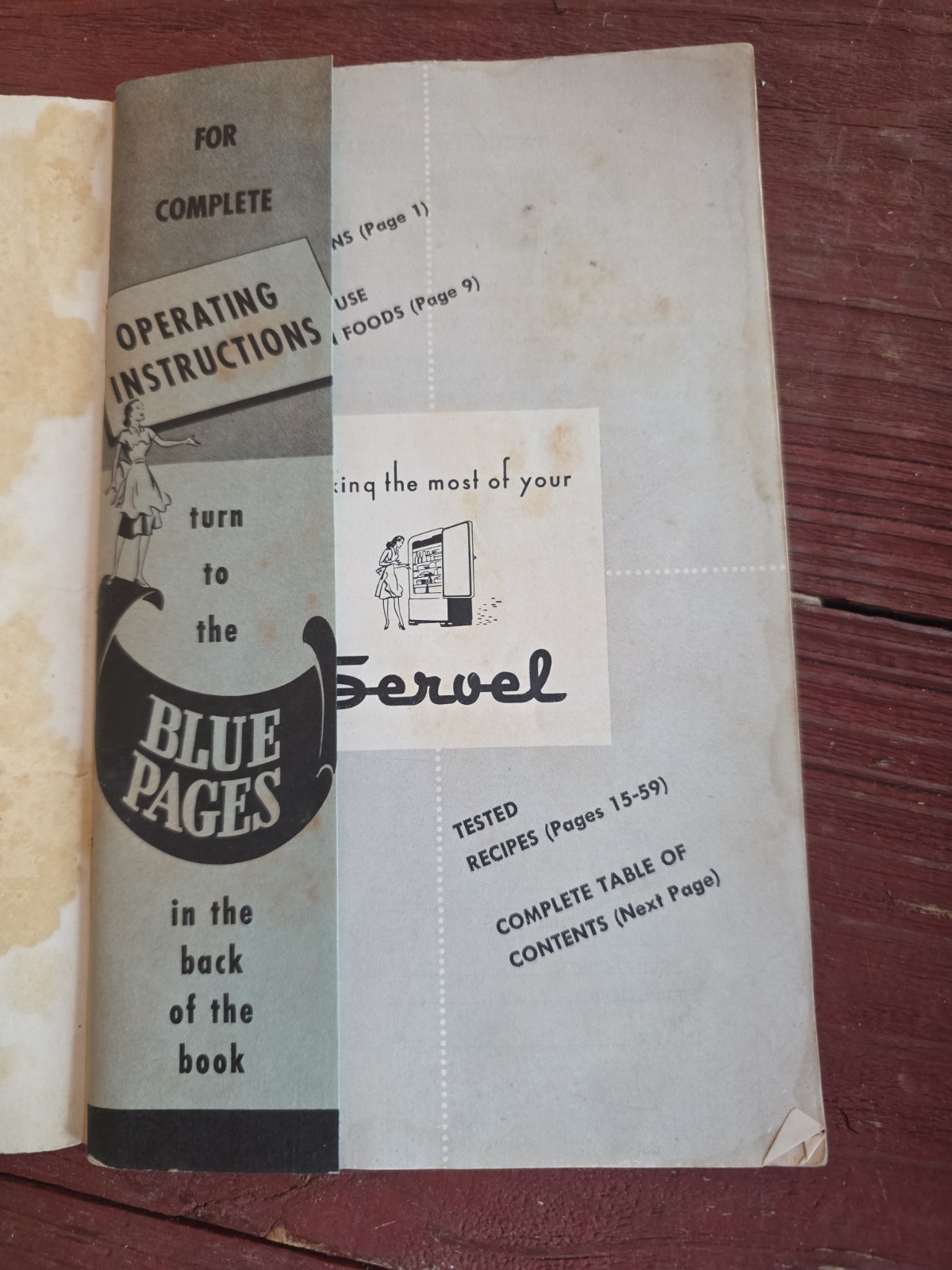 Servel Gas Refrigerator Operating Instruction How to Use Recipes 1947 c1940 8×5