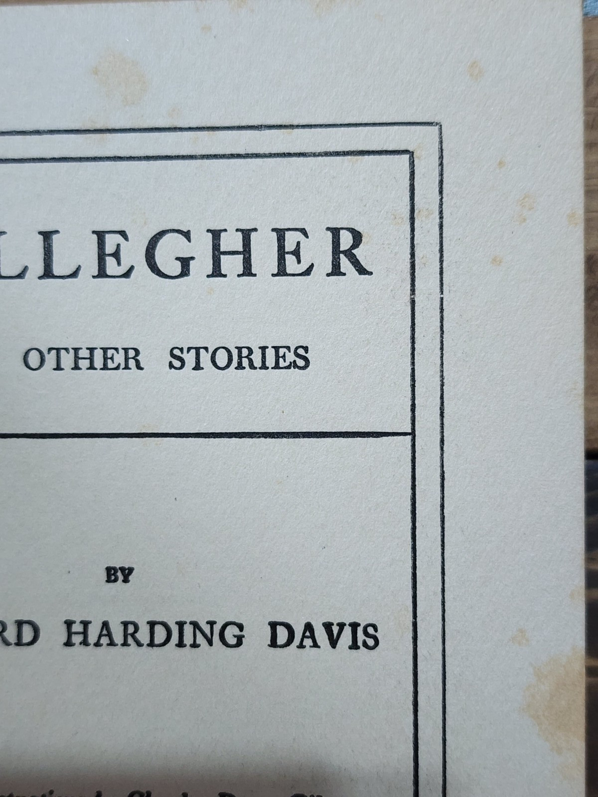 GALLEGHER, AND OTHER STORIES-by Richard Harding Davis, 1915 vintage HC