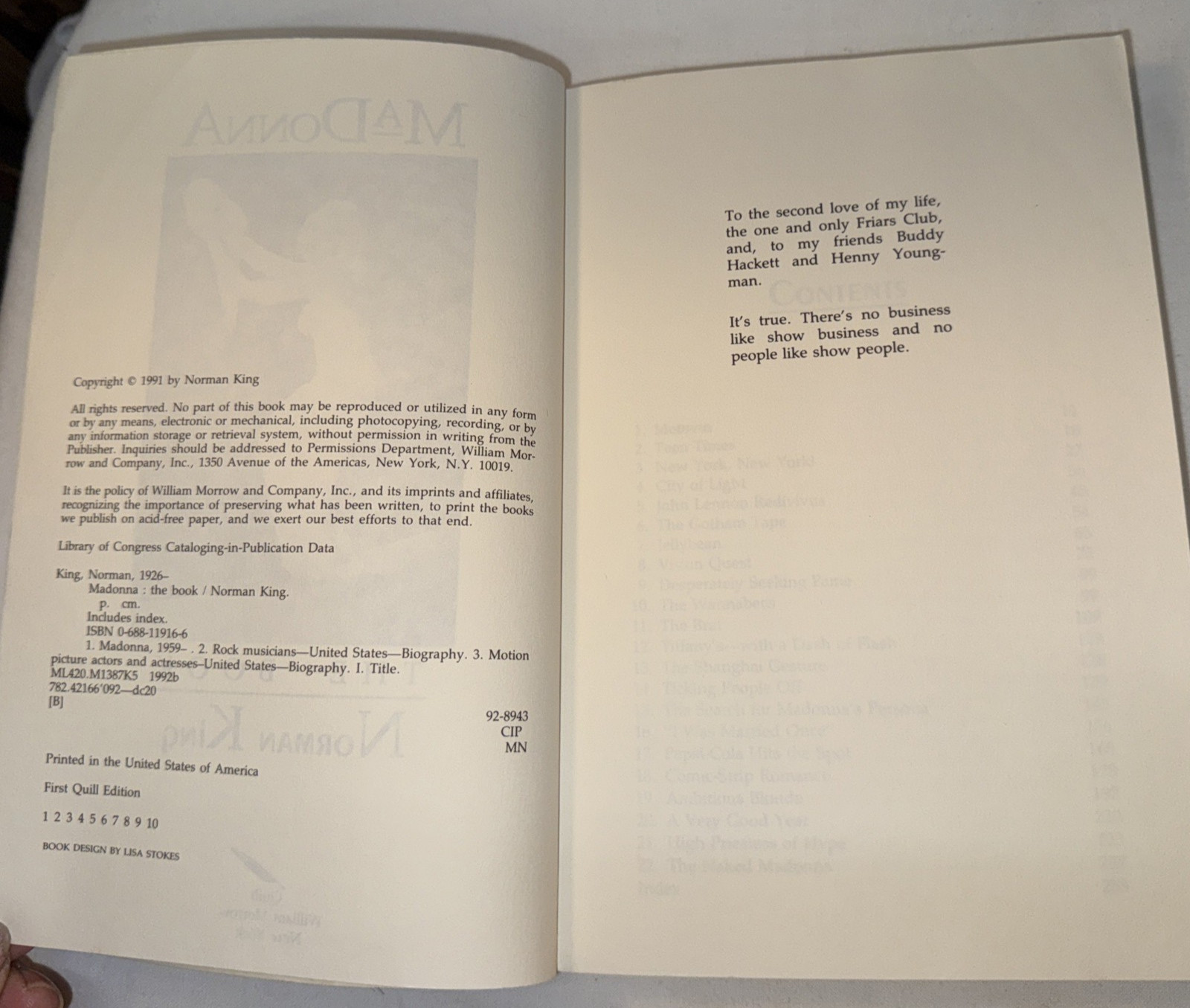 MADONNA The Book large paperback book First Quill Edition PHOTOS 256 pages