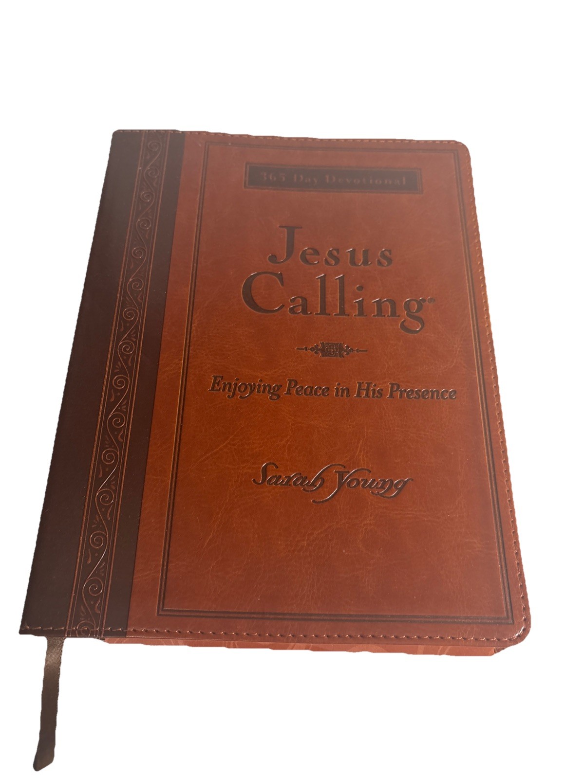 Jesus Calling, Large Text Brown Leathersoft, with Full Scriptures~New
