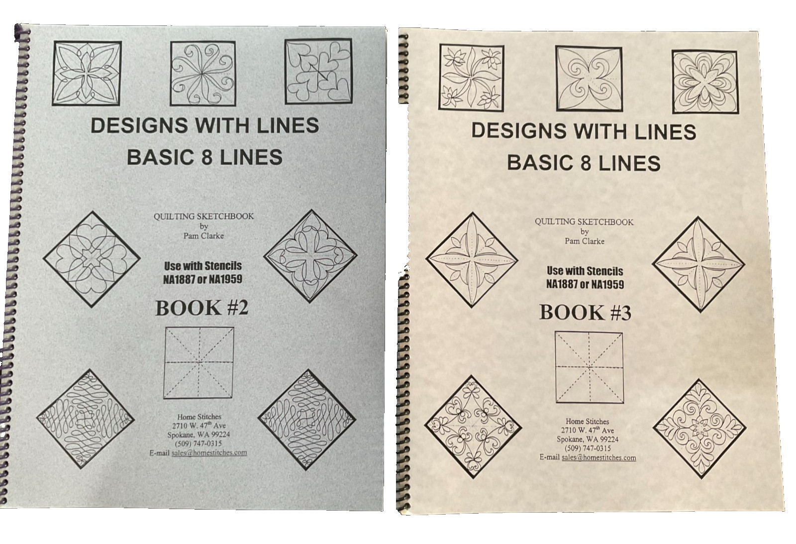 DESIGN WITH LINES Basic 8-Line Sketchbook Book #2 & #3 by Pam Clarke