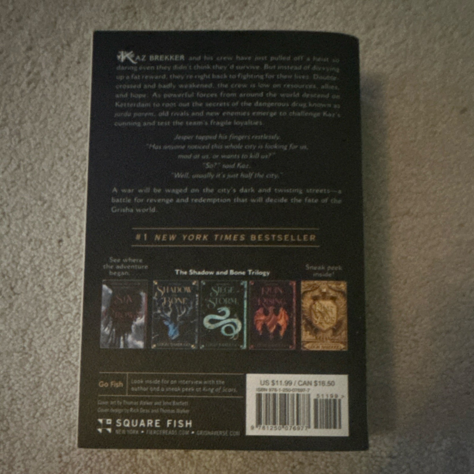 Crooked Kingdom Leigh Bardugo Paperback Square Fish Fantasy Six of Crows