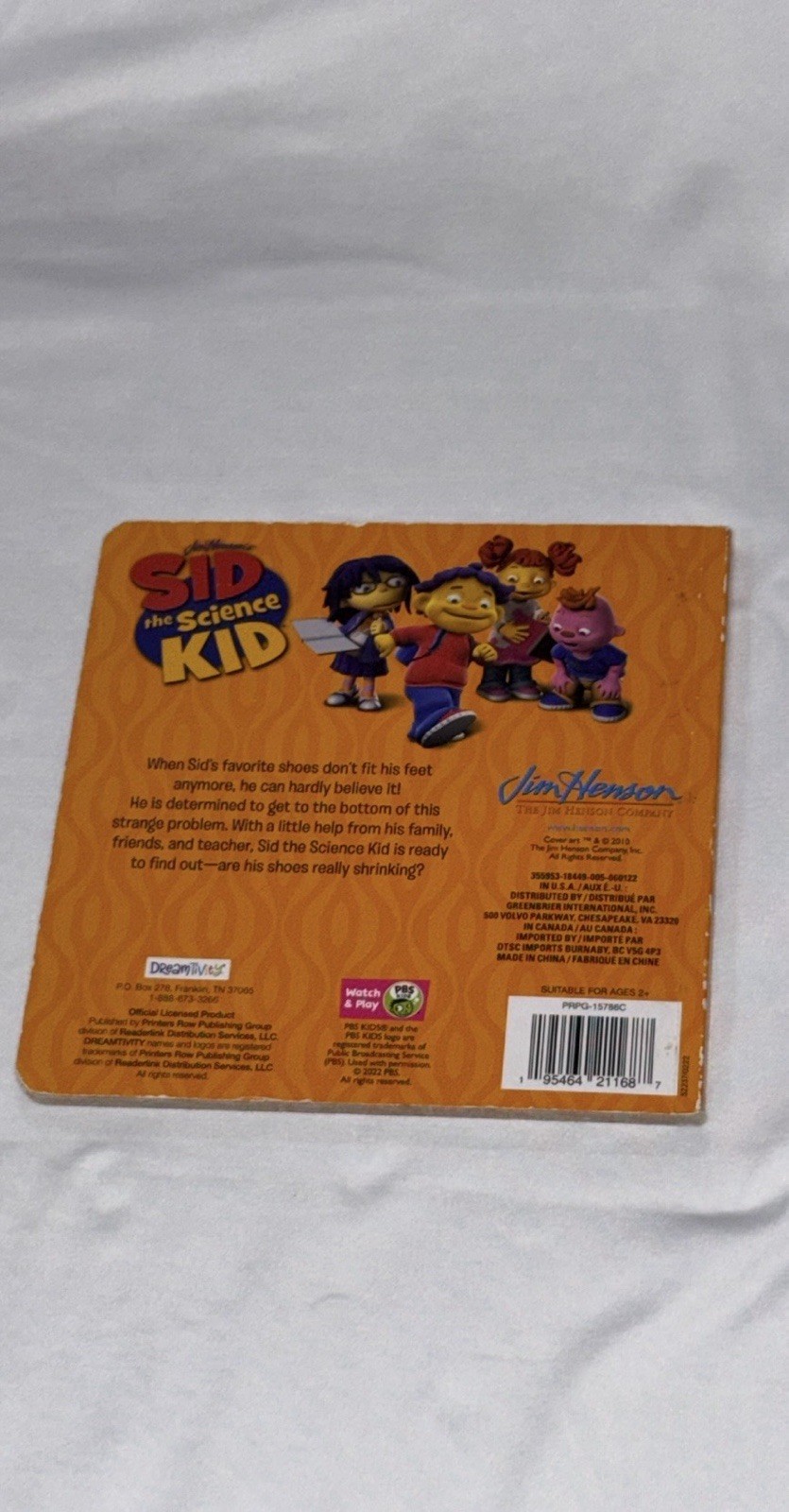 Sid the Science Kid Shrinking Shoes Illustrated Board Book Ages 2-3 2011