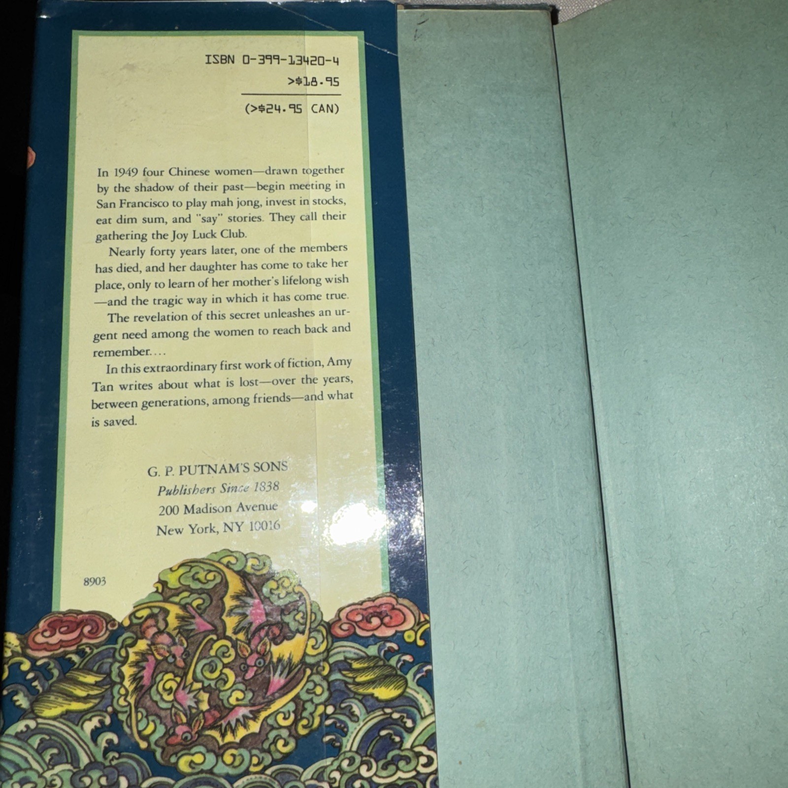 Joy Luck Club by Amy Tan (1989, Hardcover)