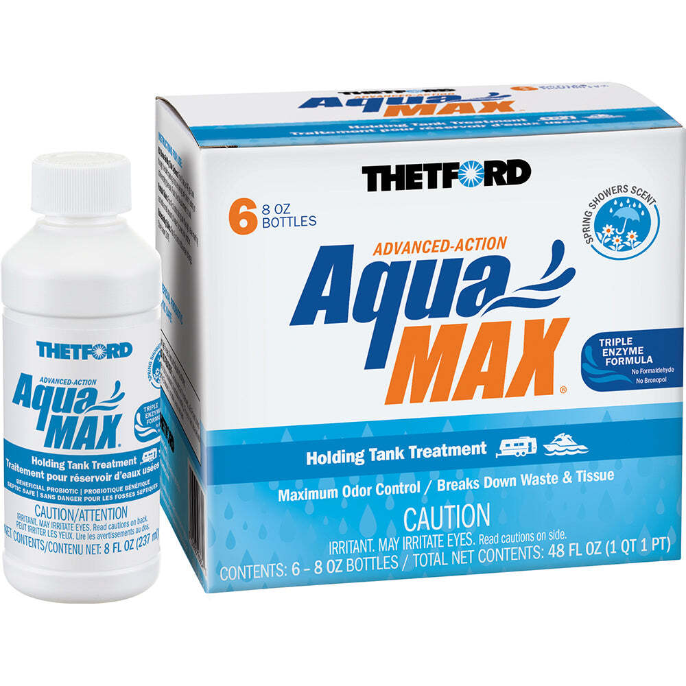 Thetford AquaMax Holding Tank Treatment – 6-Pack – 8oz Liquid – Spring Shower Sc