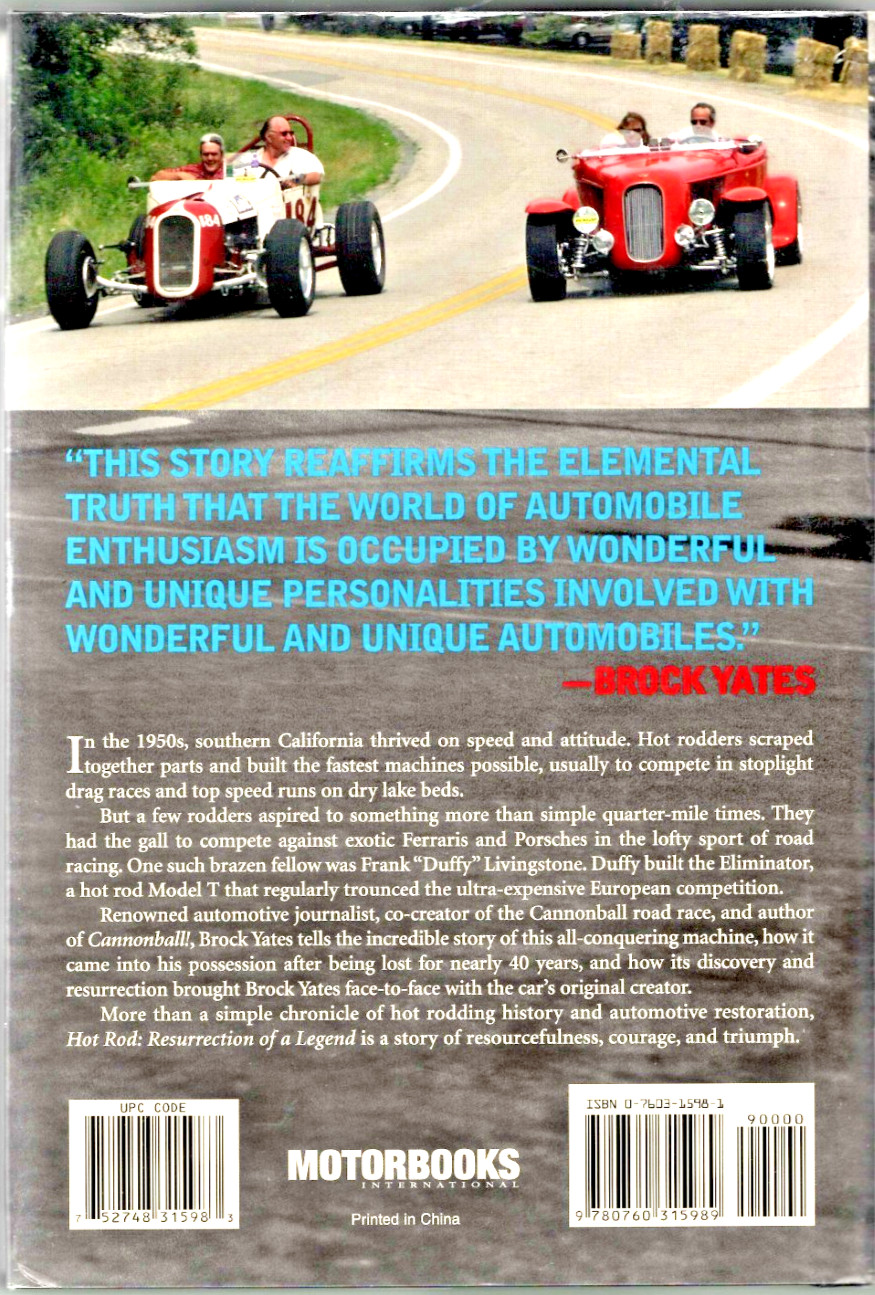 The Hot Rod Resurrection Of A Legend Written by Brock Yates 256 Pages Like New