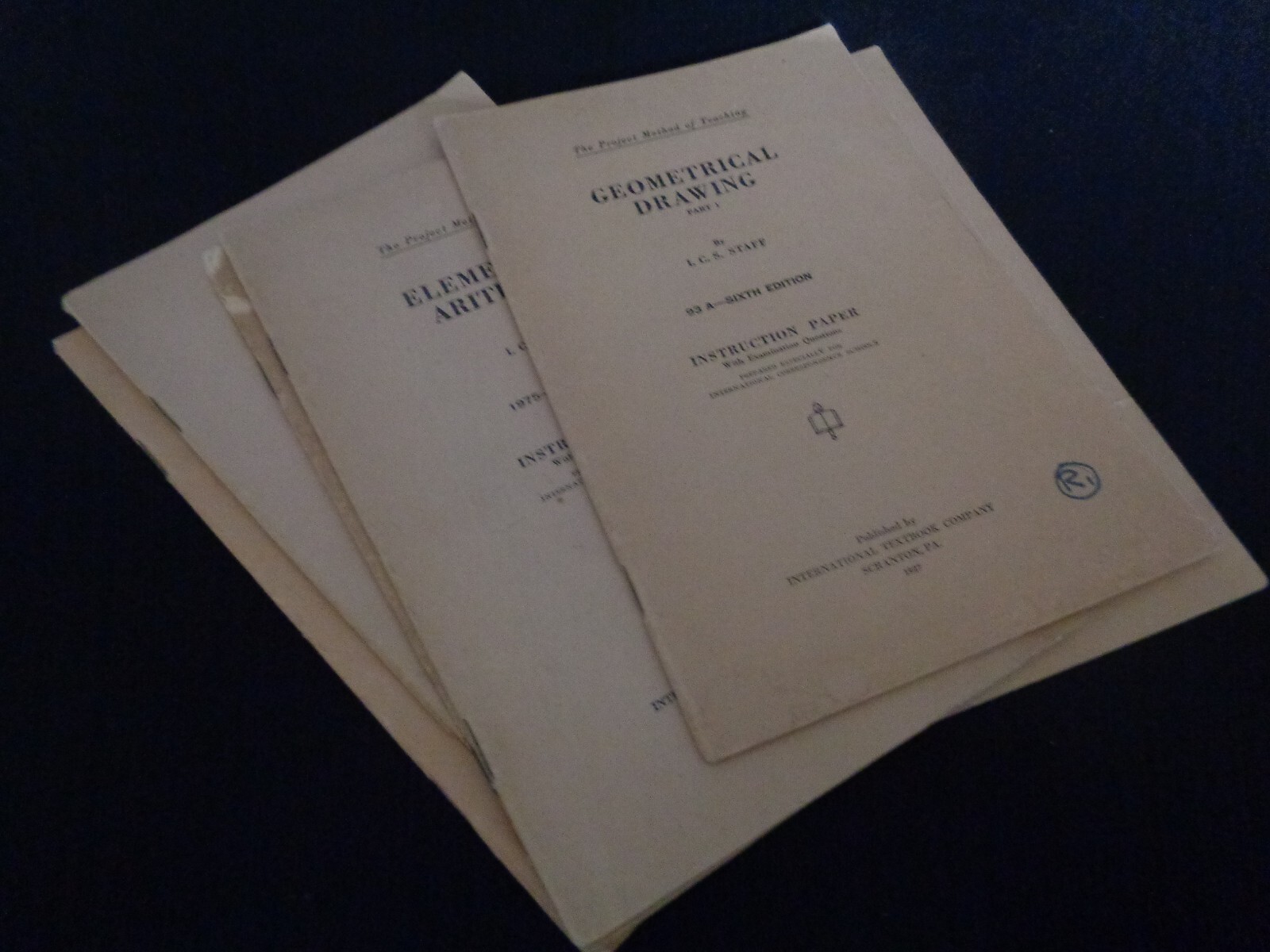 1927 Vintage Project Method Of Teaching Instruction Booklets Geometrical Drawing