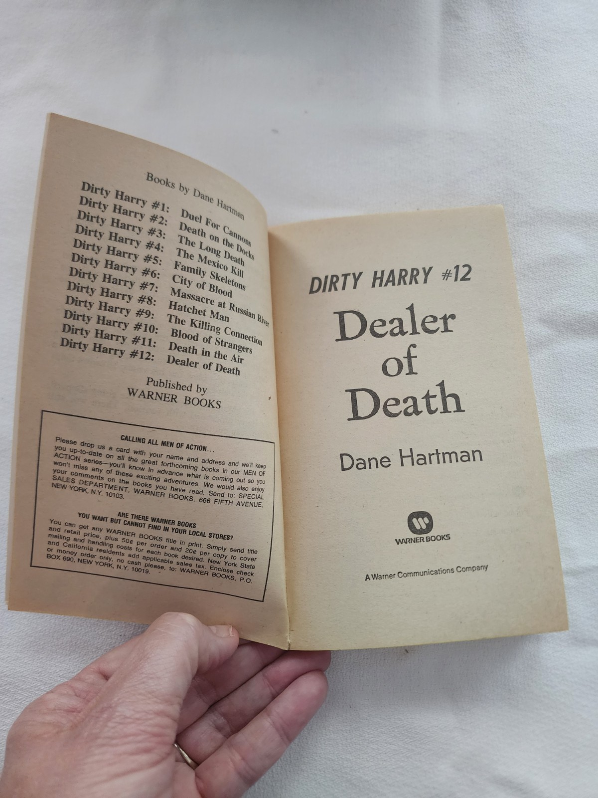 Dirty Harry The Dealer of Death Dane Hartman Book #12 First 1983 Novelization