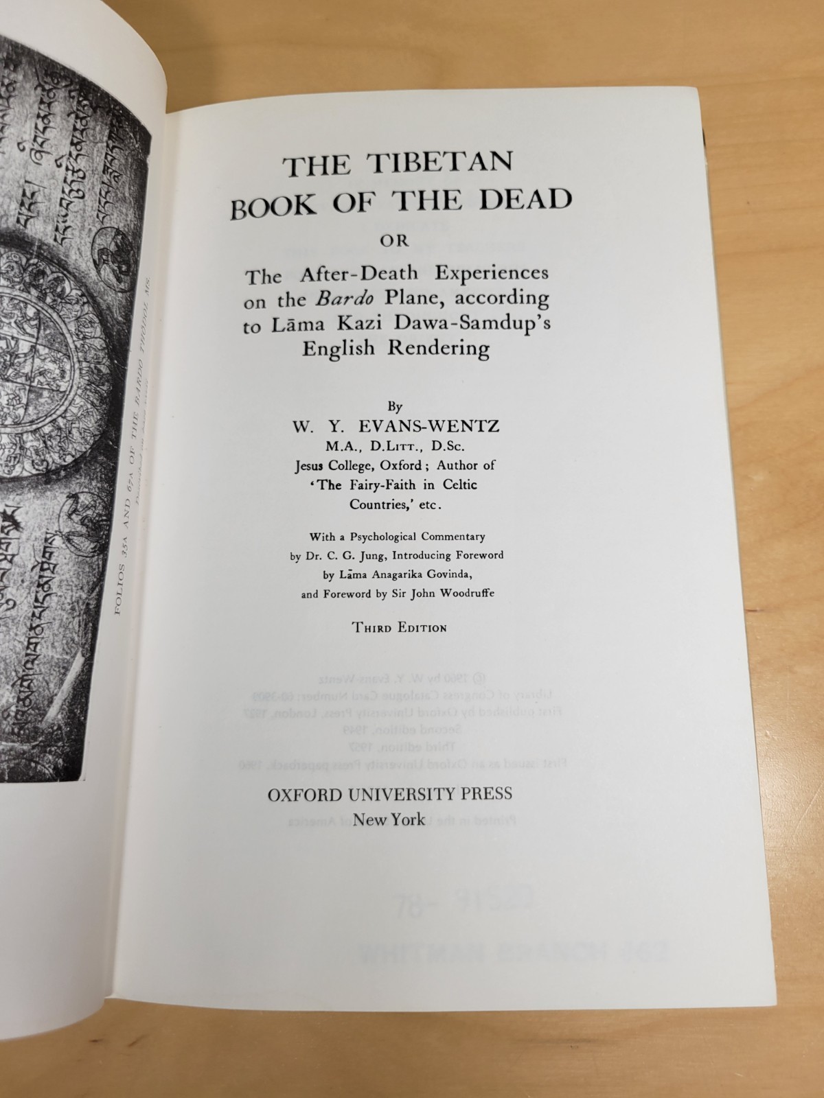The Tibetan Book Of The Dead W.Y. Evans-Wentz 3rd Edition Hardcover NICE!