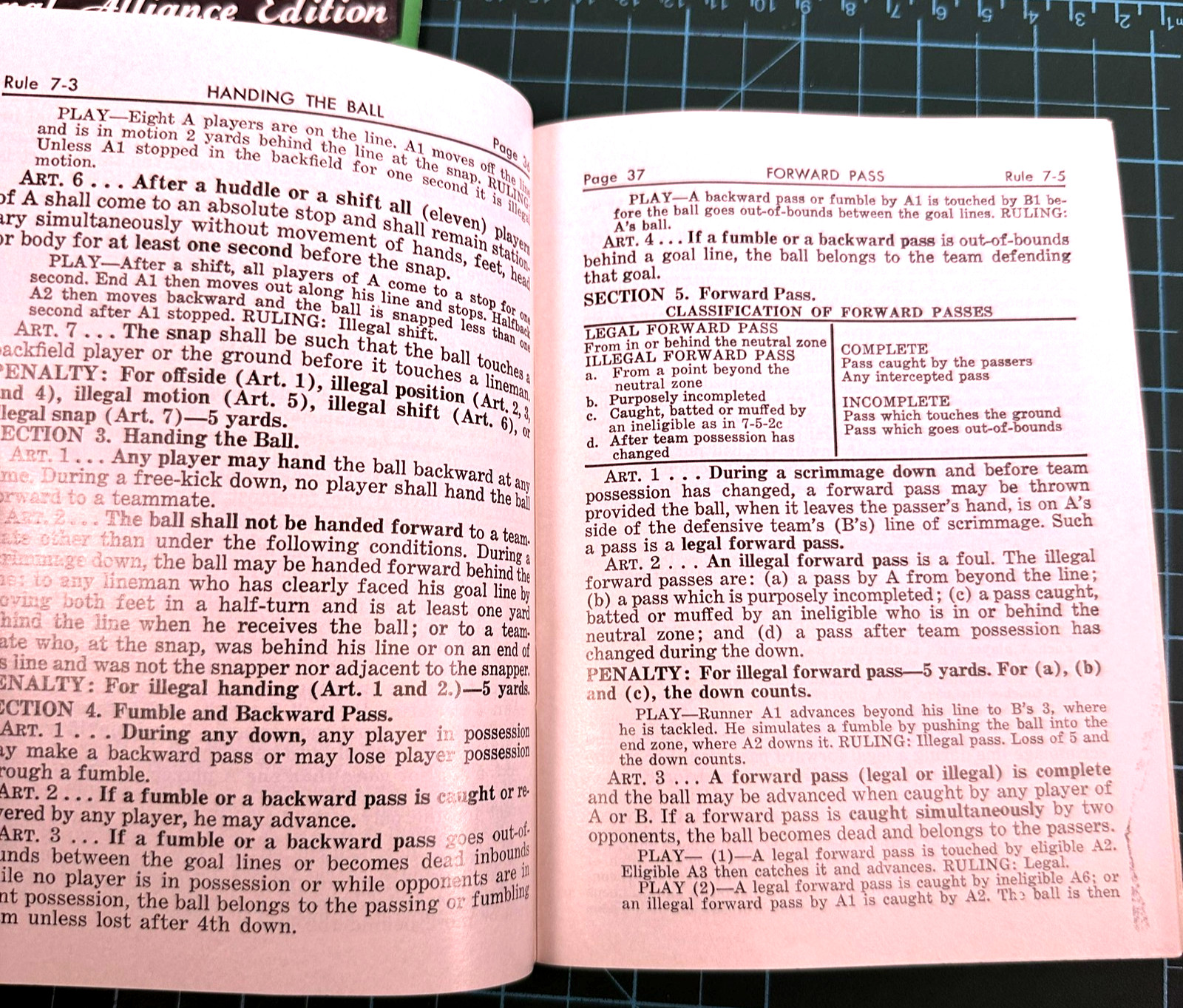 Vintage 1971 Football Rules & Case Books National Alliance NFHS High School