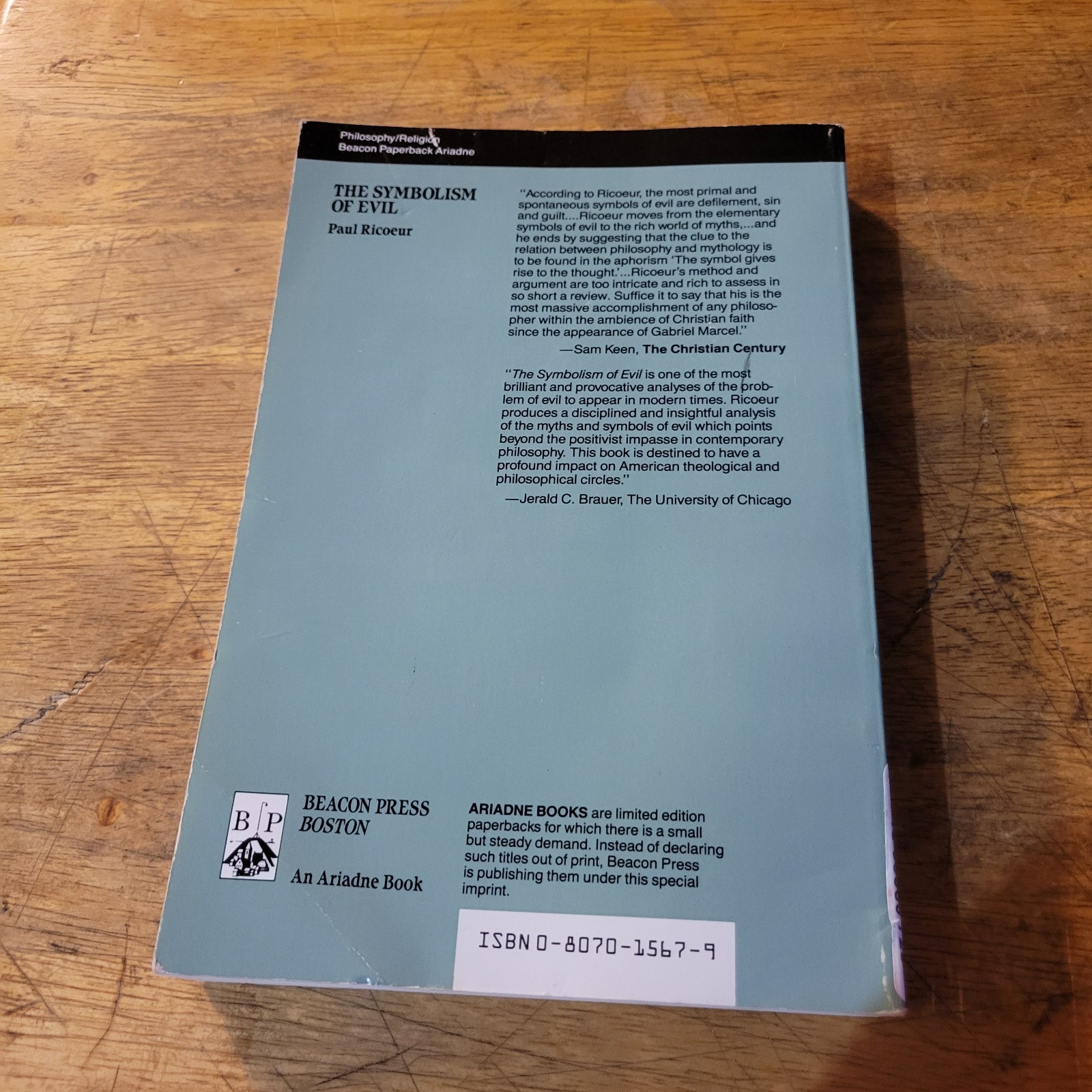 THE SYMBOLISM OF EVIL PAPERBACK BOOK RELIGION PHILOSOPHY PAUL RICOEUR
