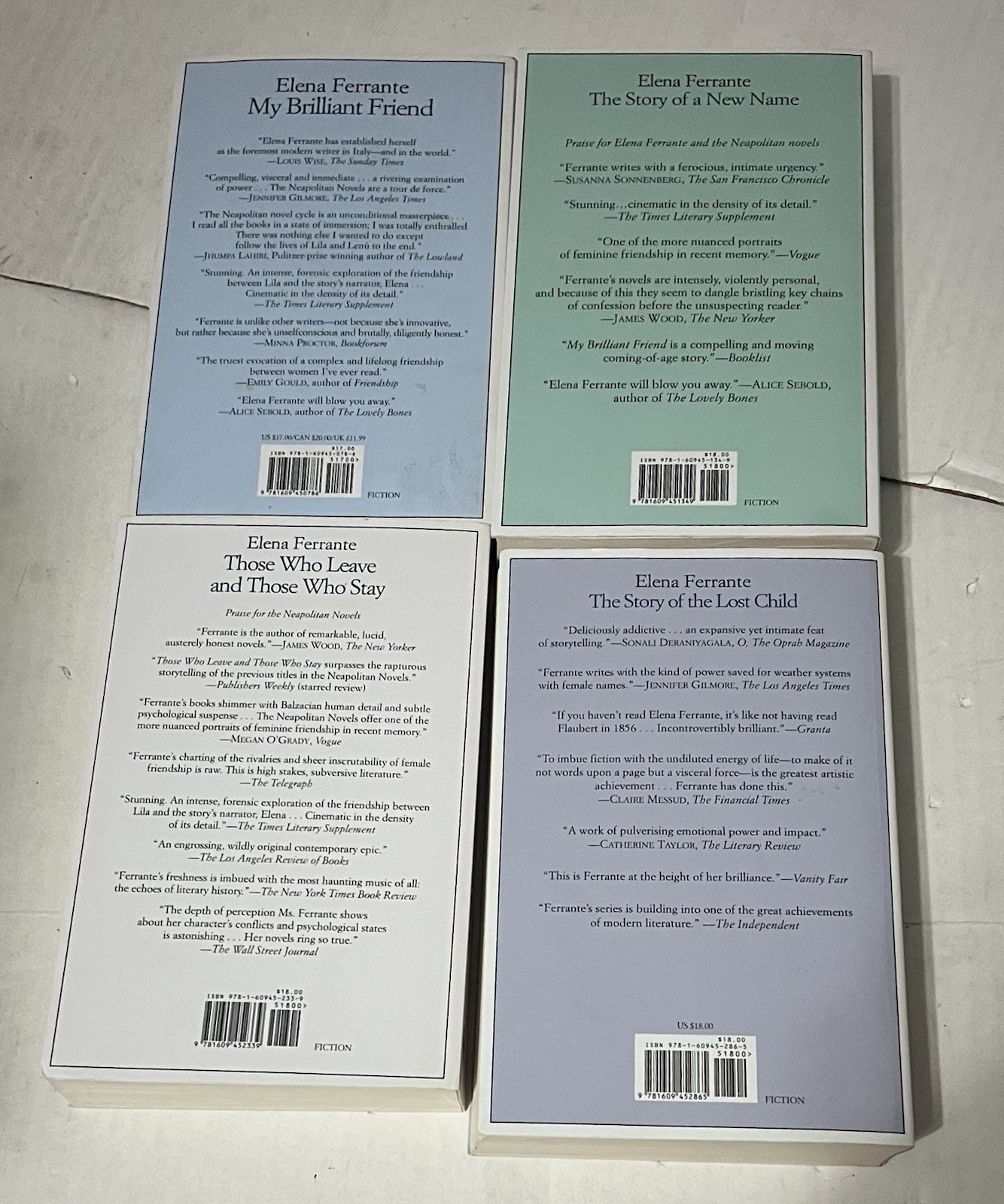 Complete Series Set NEOPOLITAN 1-4 Elena Ferrante Lot My Brilliant Friend 4 PB