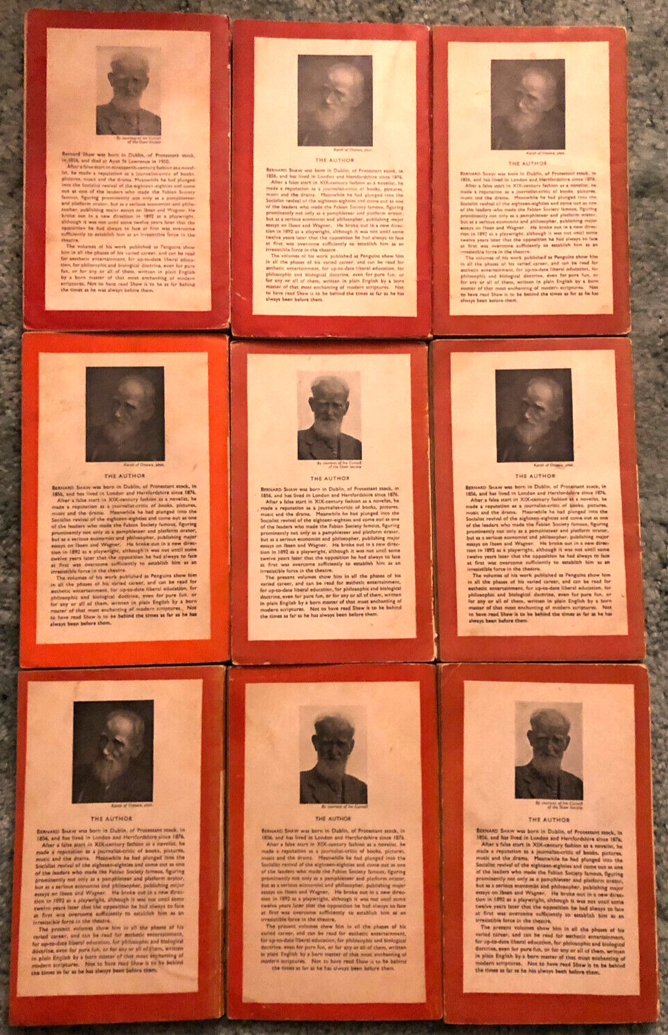 Bernard Shaw books, lot of 9 Penguin editions, Man and Superman, Pygmalion, etc.