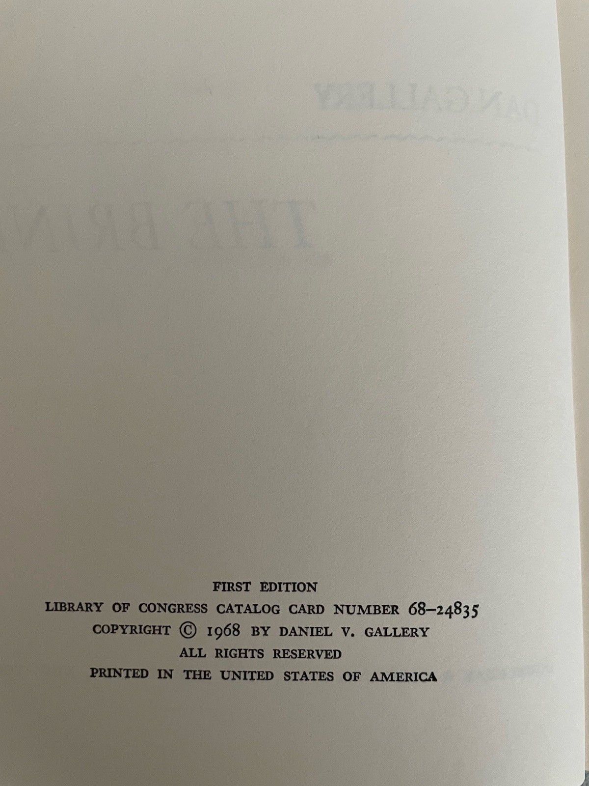 The Brink, FIRST EDITION. SIGNED.
