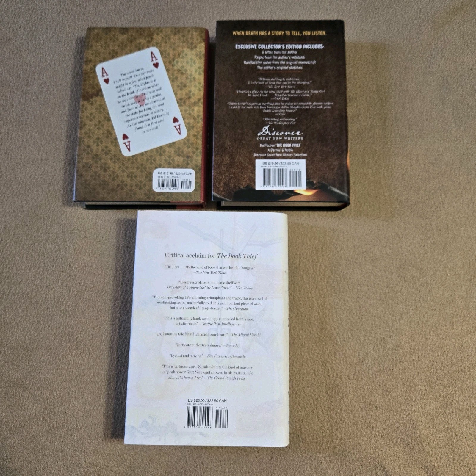 Markus Zusak HC/DJ Lot of 3 1st Printings (1 Thus), 1 SIGNED, The Book Thief