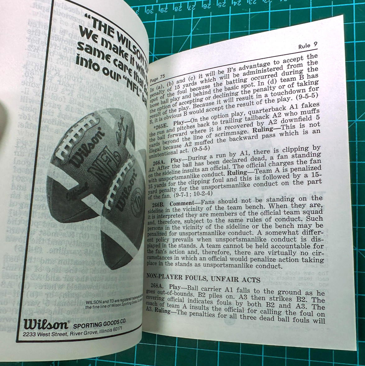 Vintage 1976 Football Case Book Rules National Alliance NFHS Blue Softcover