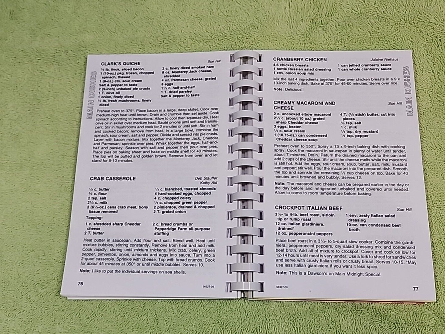 2009 Feeding 74 Kids and a Dog Cookbook 200 pages Stauffer Family & Friends