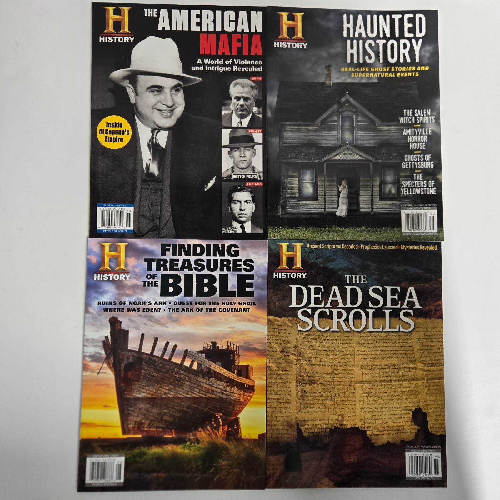 4 History Channel Bookazines ~ Mafia, Haunted History, Bible Treasures, Dead Sea