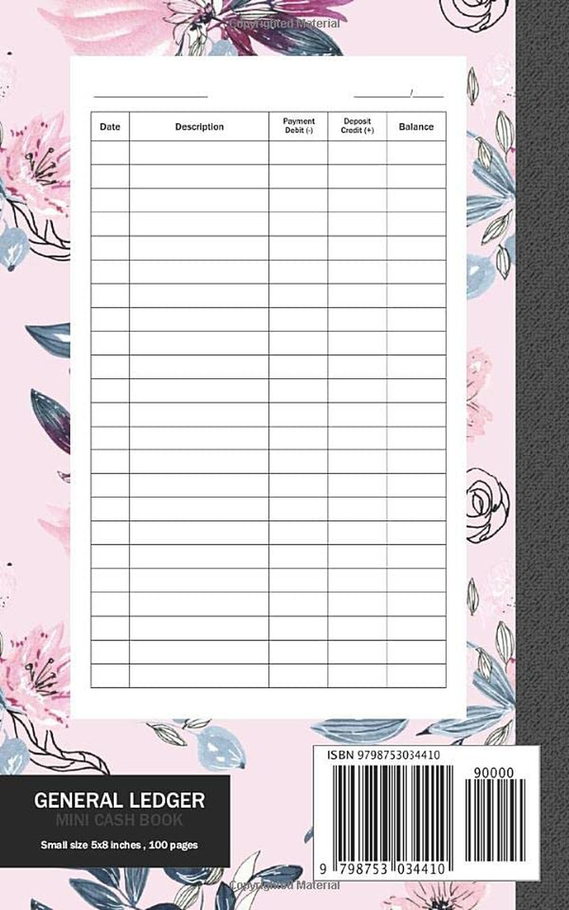 General Ledger Mini Cash Book: Small Ledger Book, 120 pages , 5×8 inches, vintag