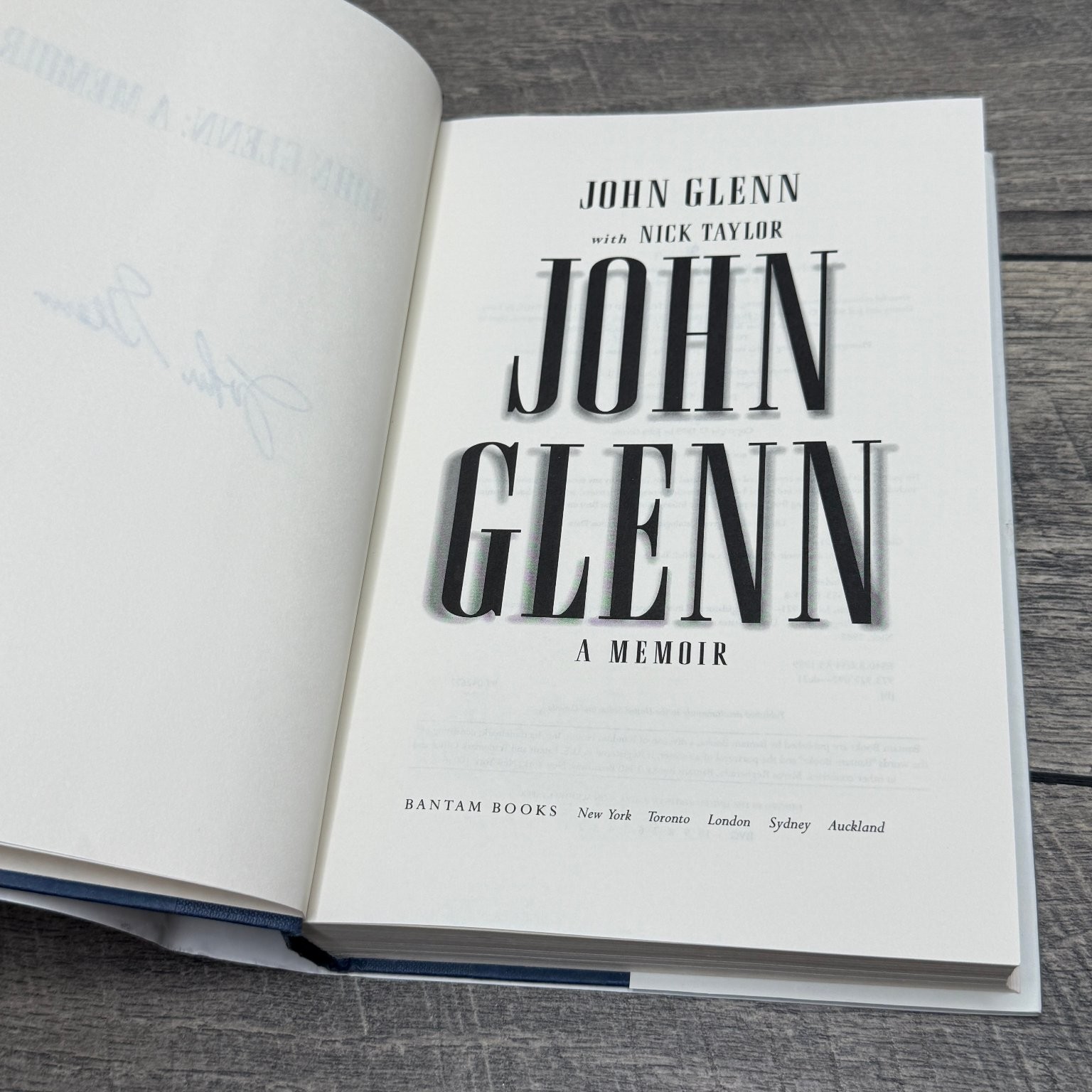 John Glenn: A Memoir SIGNED 1st Print 1999 Autobiography Bantam Books HCDJ