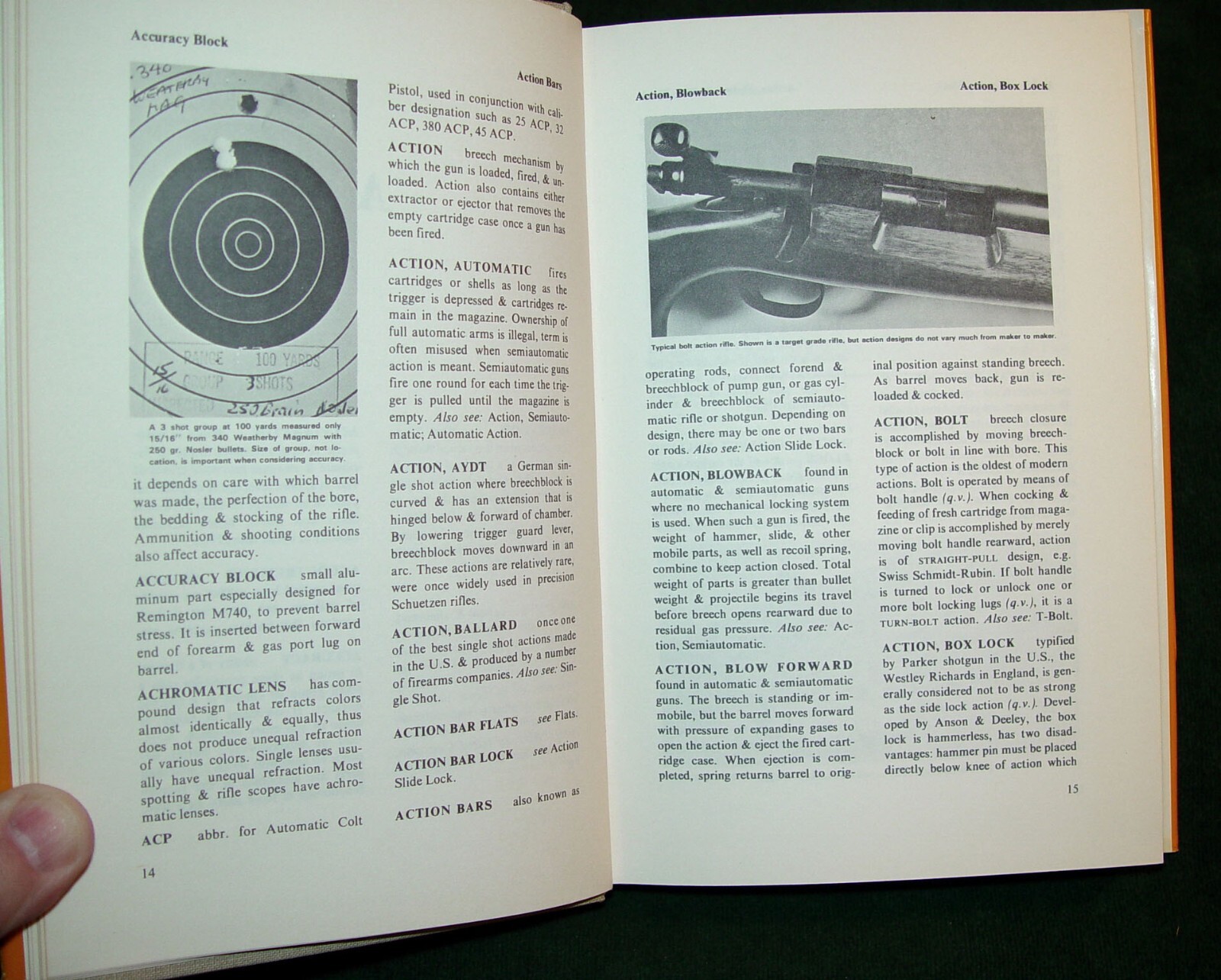 1970 Hardcover copy of THE FIREARMS DICTIONARY by R.A. Steindler book 288 pages