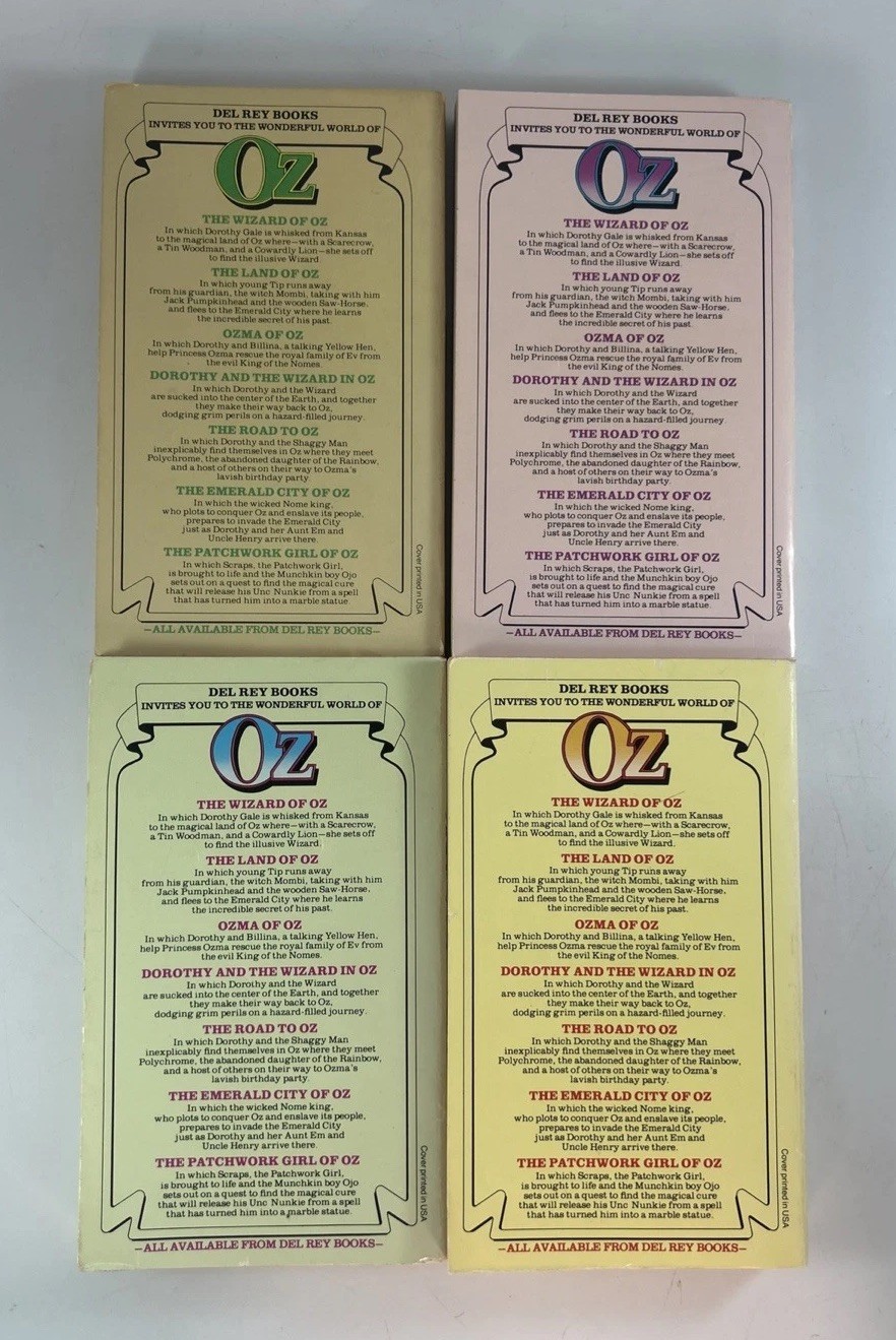 Lot of 8 Wonderful Oz Books 3, 5-8 & 12-14 L Frank Baum Del Rey Ballantine Books