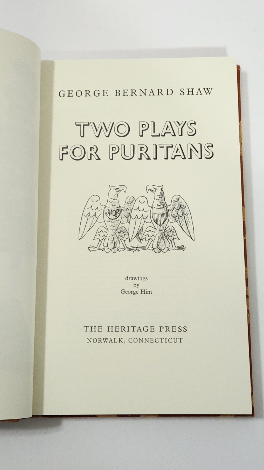 Two Plays for Puritans George Bernard Shaw Heritage Press HC w/Slip & Sandglass