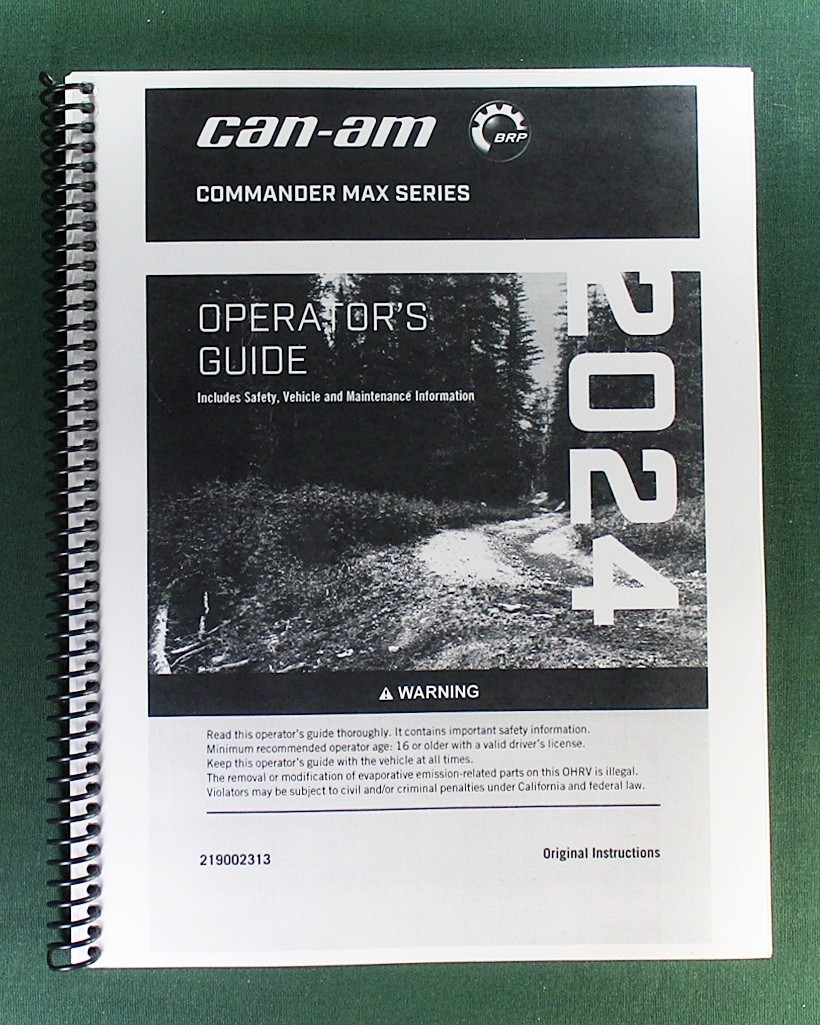 2024 Can-Am Commander MAX XT 700 Owner’s Manual: 244 Pages & Protective Covers