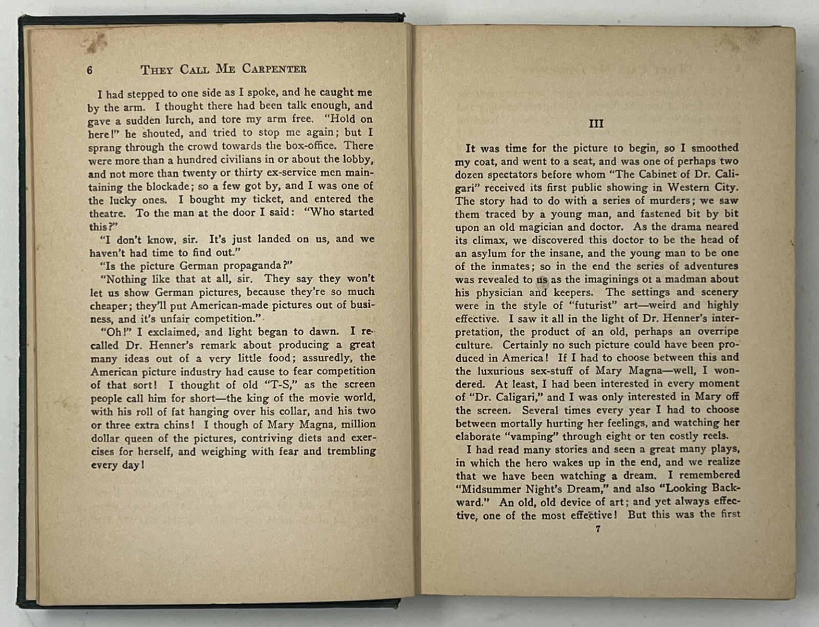 VTG They Call Me Carpenter: A Tale of the 2nd Coming by Upton Sinclair – 1922 HC