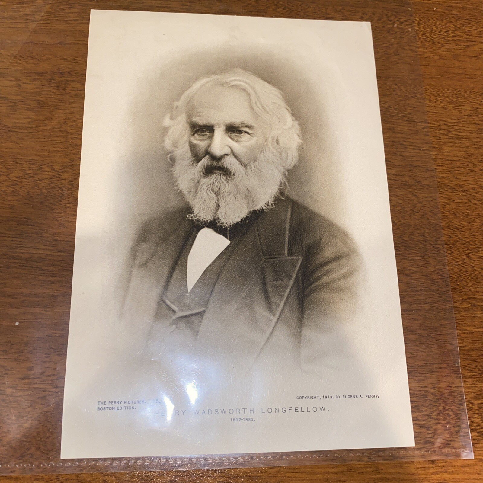 1913 The Perry Pictures Henry Wadsworth Longfellow 1807-1882 5.5×8 Inches