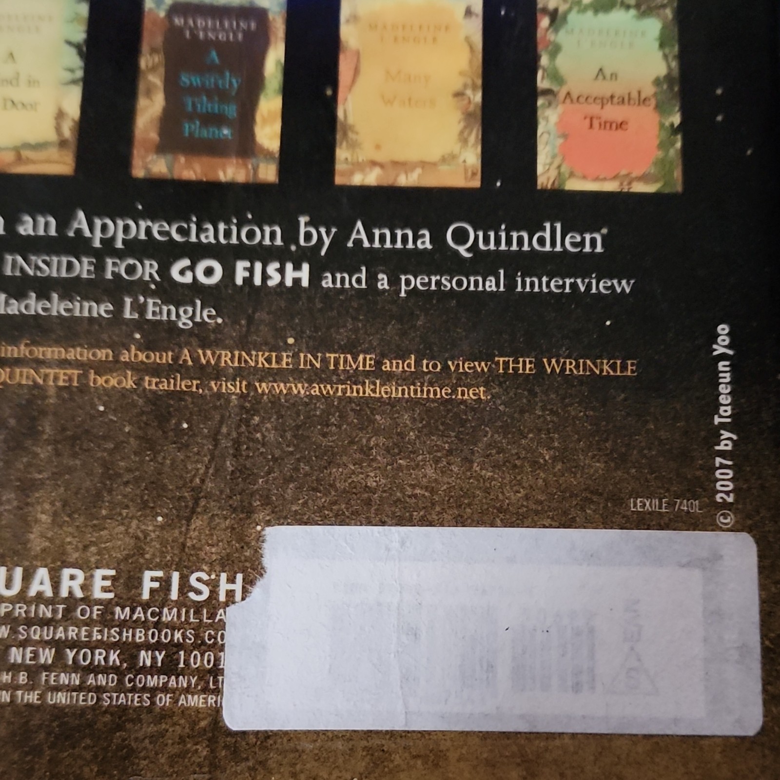 Square Fish A Wrinkle in Time Quintet Madeleine L’Engle Perfect 2007 Time Travel