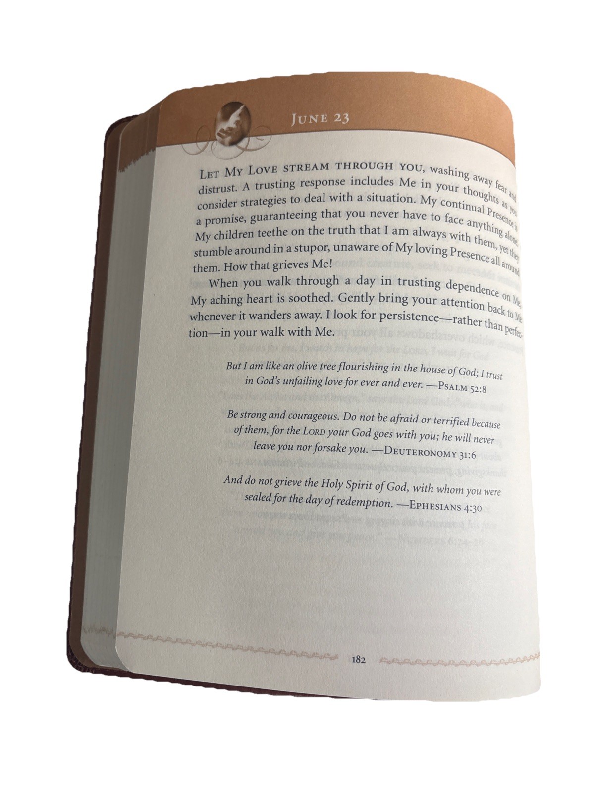 Jesus Calling, Large Text Brown Leathersoft, with Full Scriptures~New