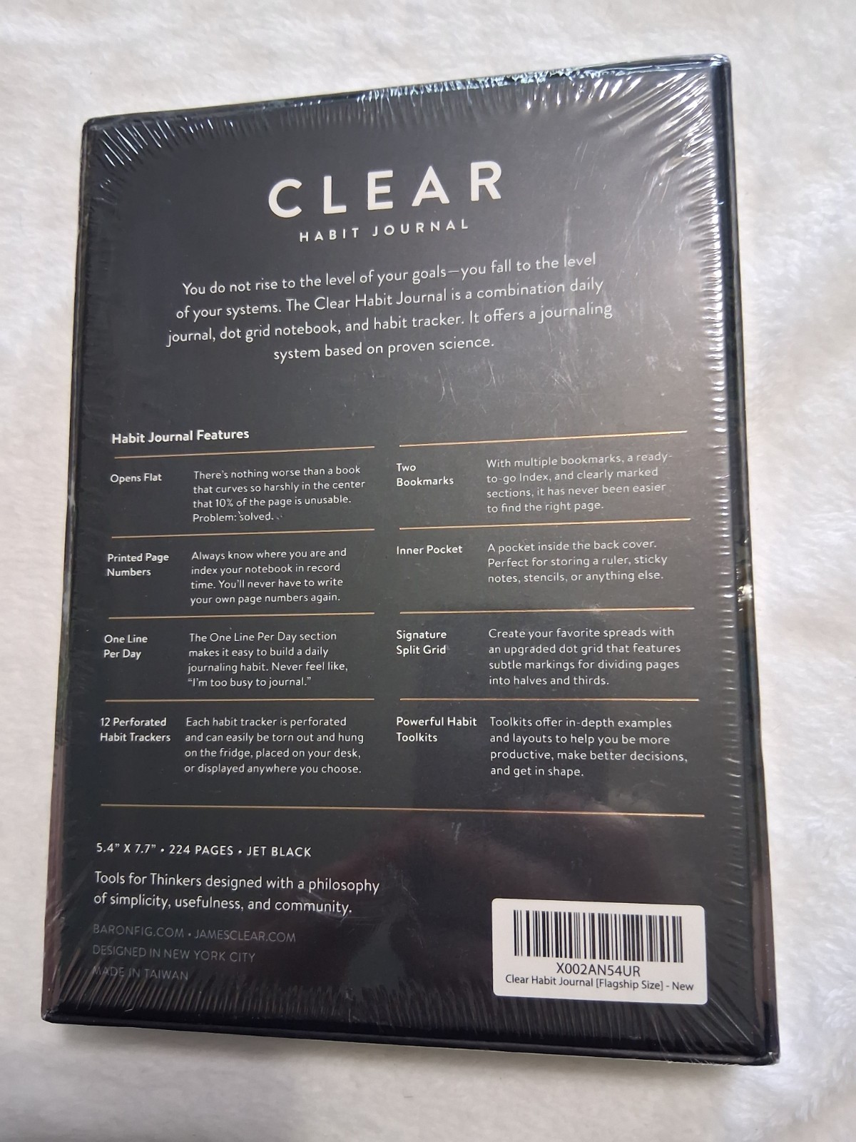 Baronfig Clear Habit Journal Book Sealed Box Black Flagship James Clear NIP NEW
