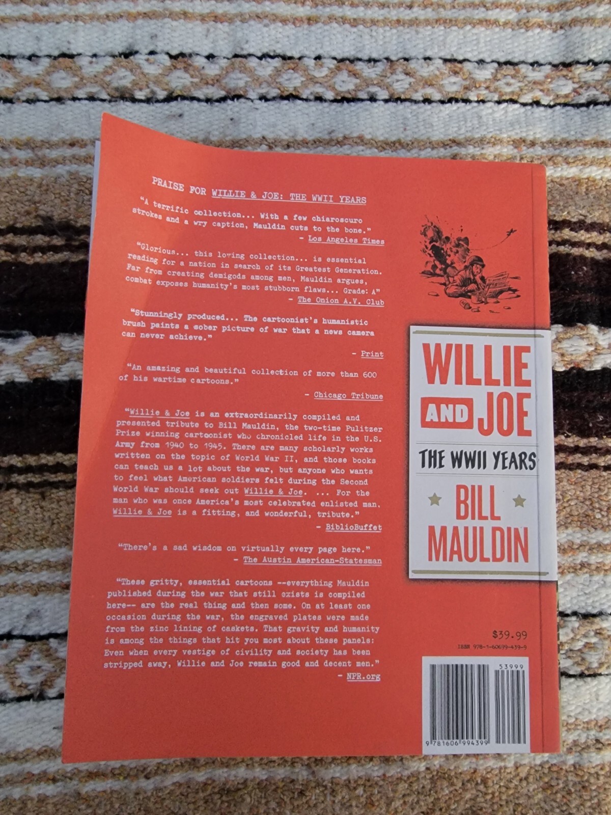 Willie and Joe : The WWII Years by Bill Mauldin 2011 Large Soft Back Acceptable