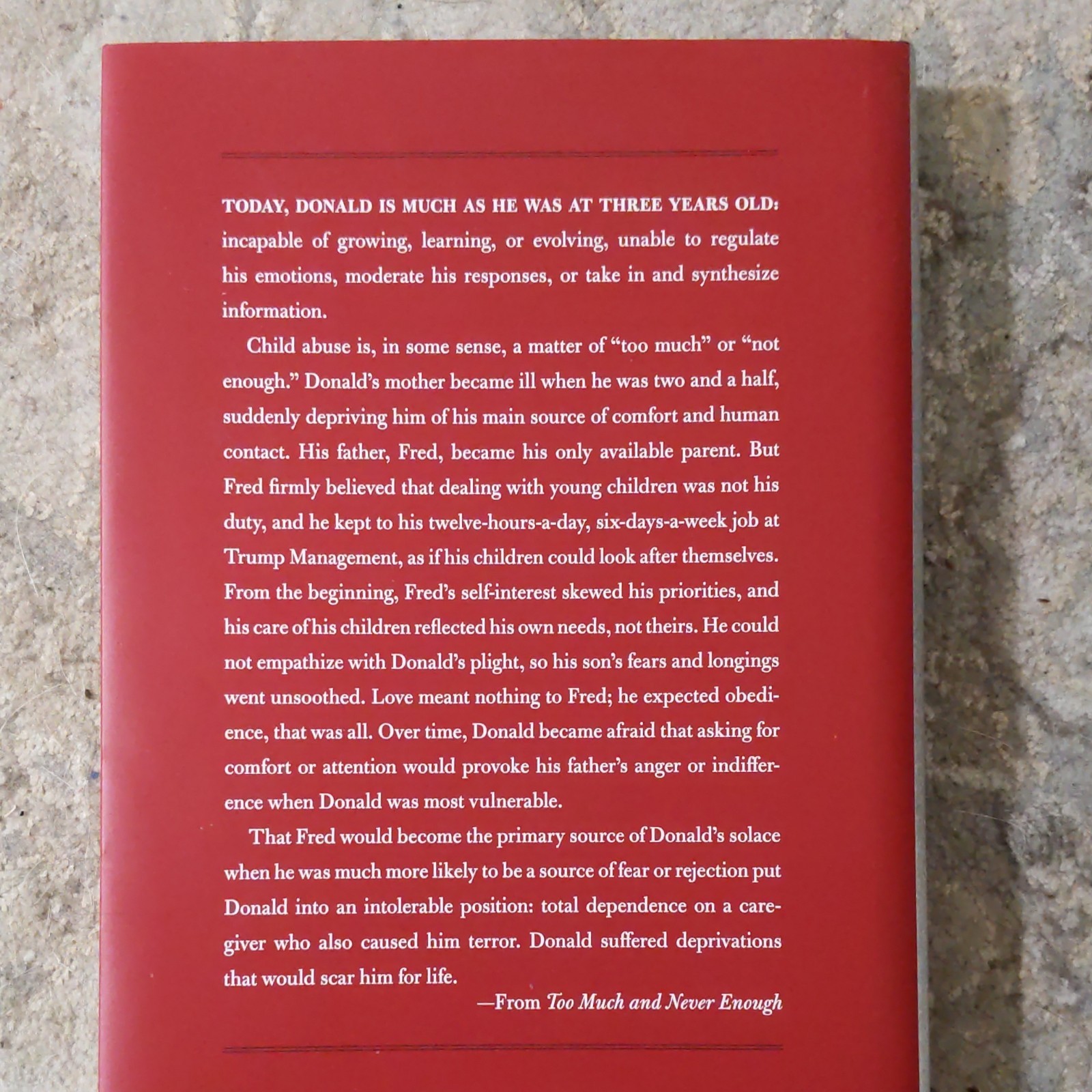 Mary L. Trump Too Much and Never Enough HC w/ Dust Jacket Biography Memoir