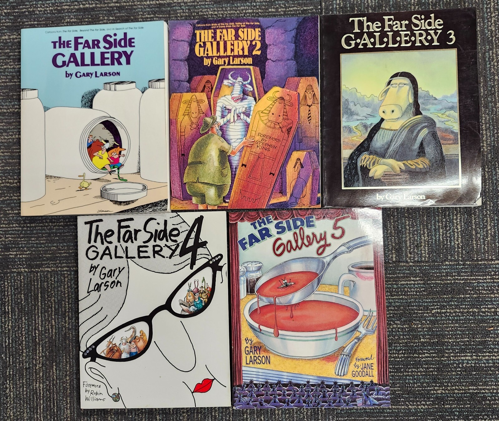 Complete Set 5 Books The Far Side Gallery 1 thru 5 by Gary Larson