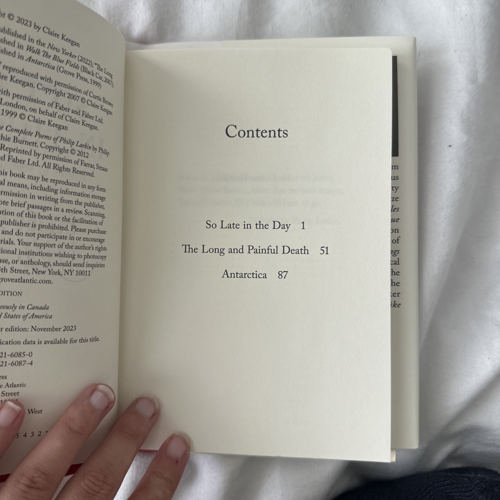 So Late in the Day by Claire Keegan – First Edition 2023, SIGNED