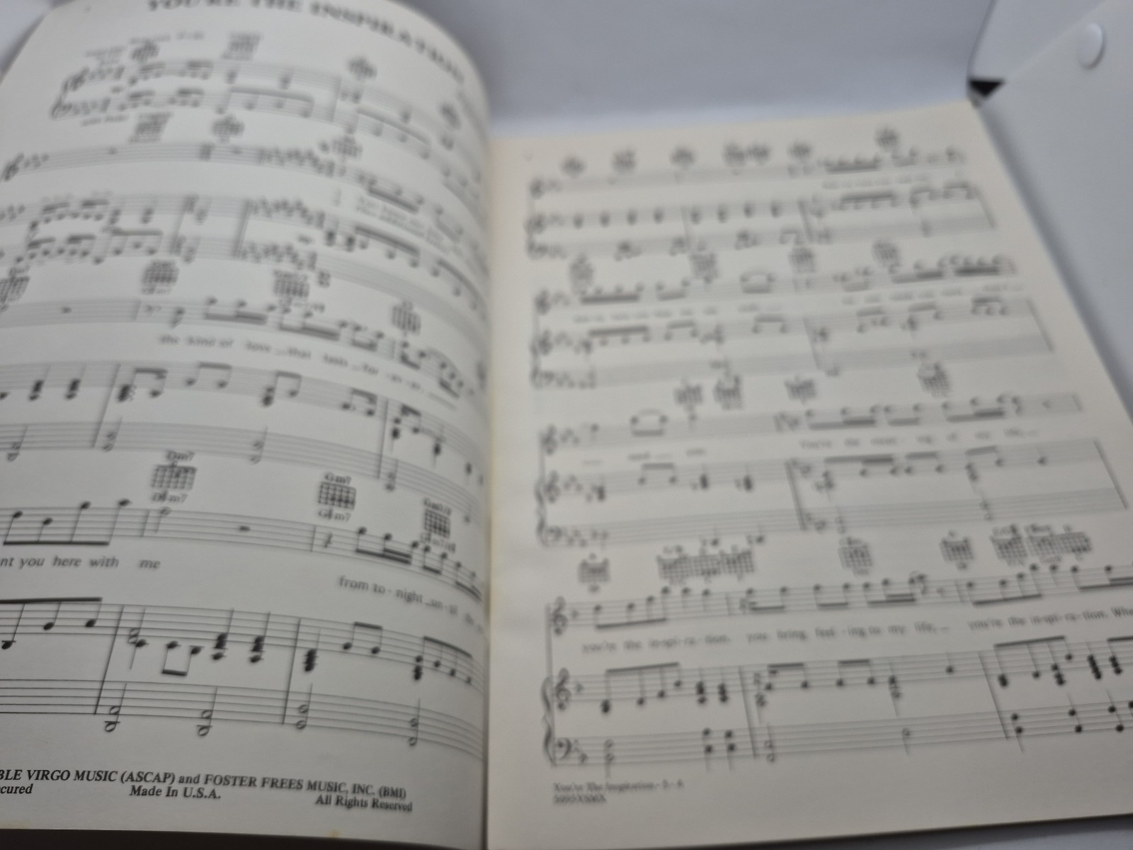 You’re The Inspiration Chicago 1984 Sheet Music Piano Vocal Guitar