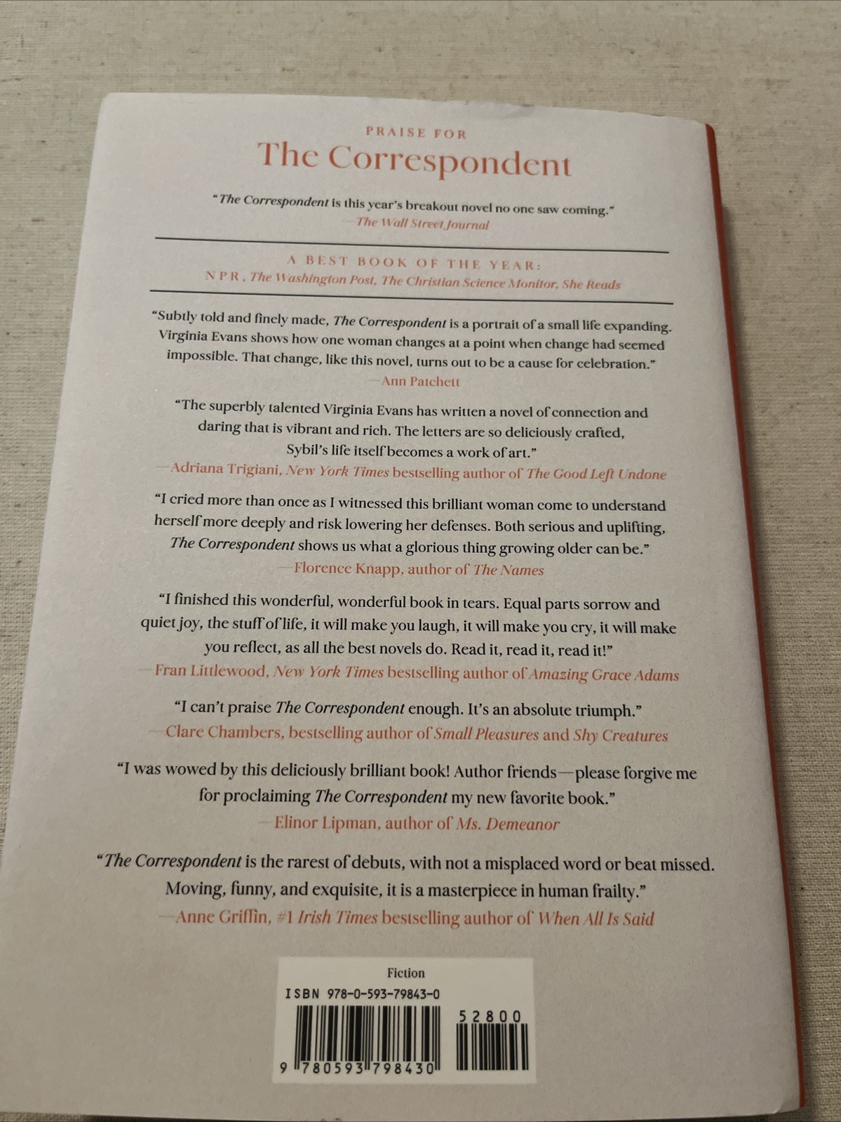 The Correspondent: A Novel by Virginia Evans (2025, Hardcover)