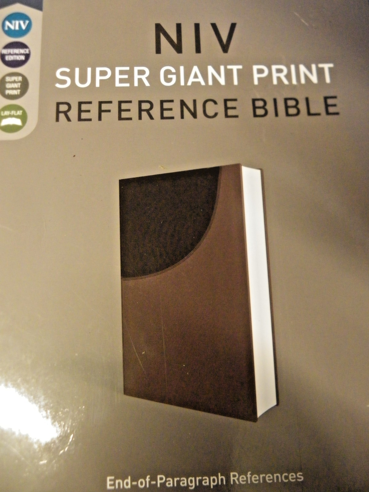 NIV Super Giant Print Reference Bible 16.5-Point Print Size Chocolate Cover