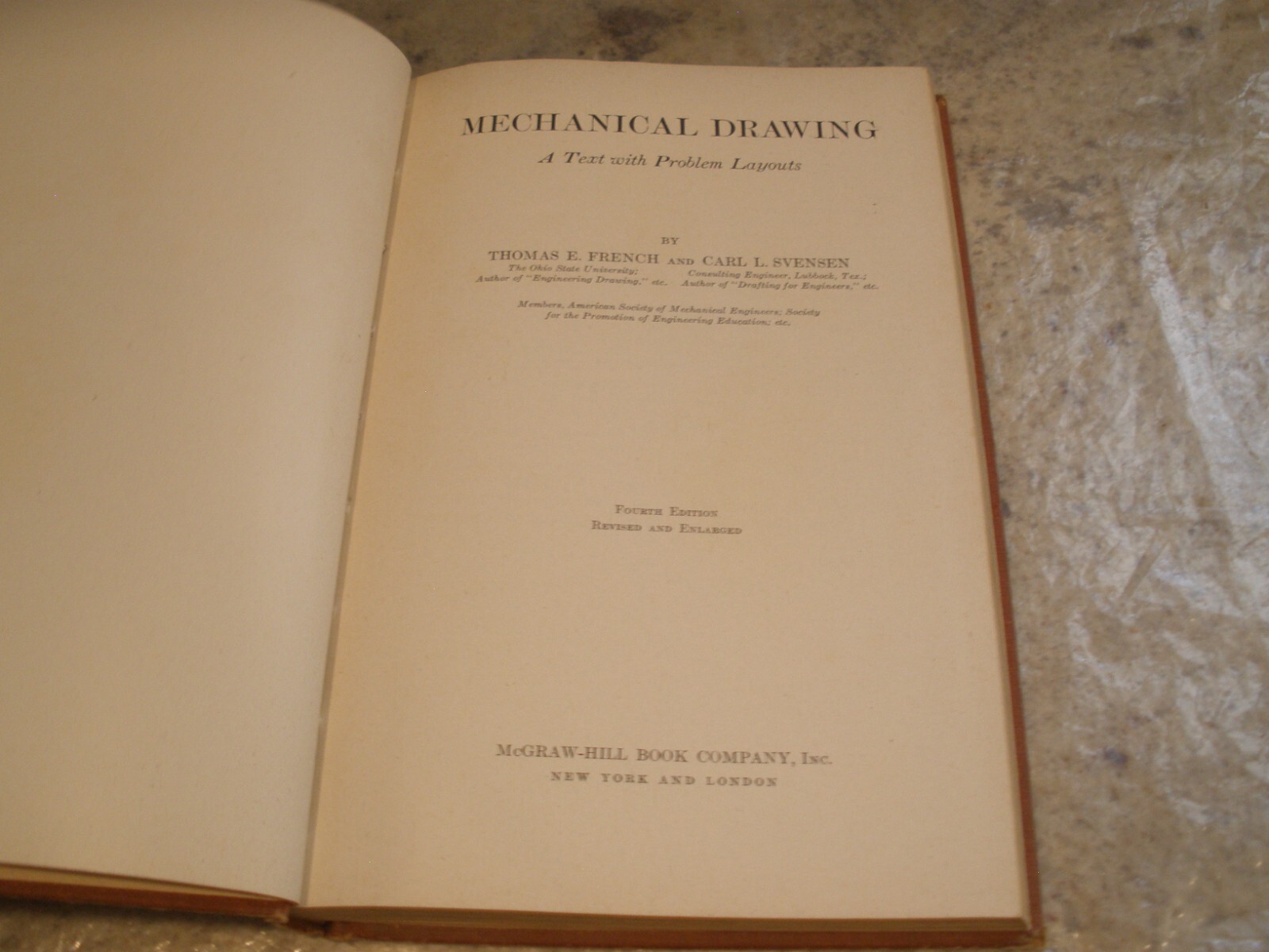 MECHANICAL DRAWING FRENCH AND SVENSEN HARDCOVER 1940
